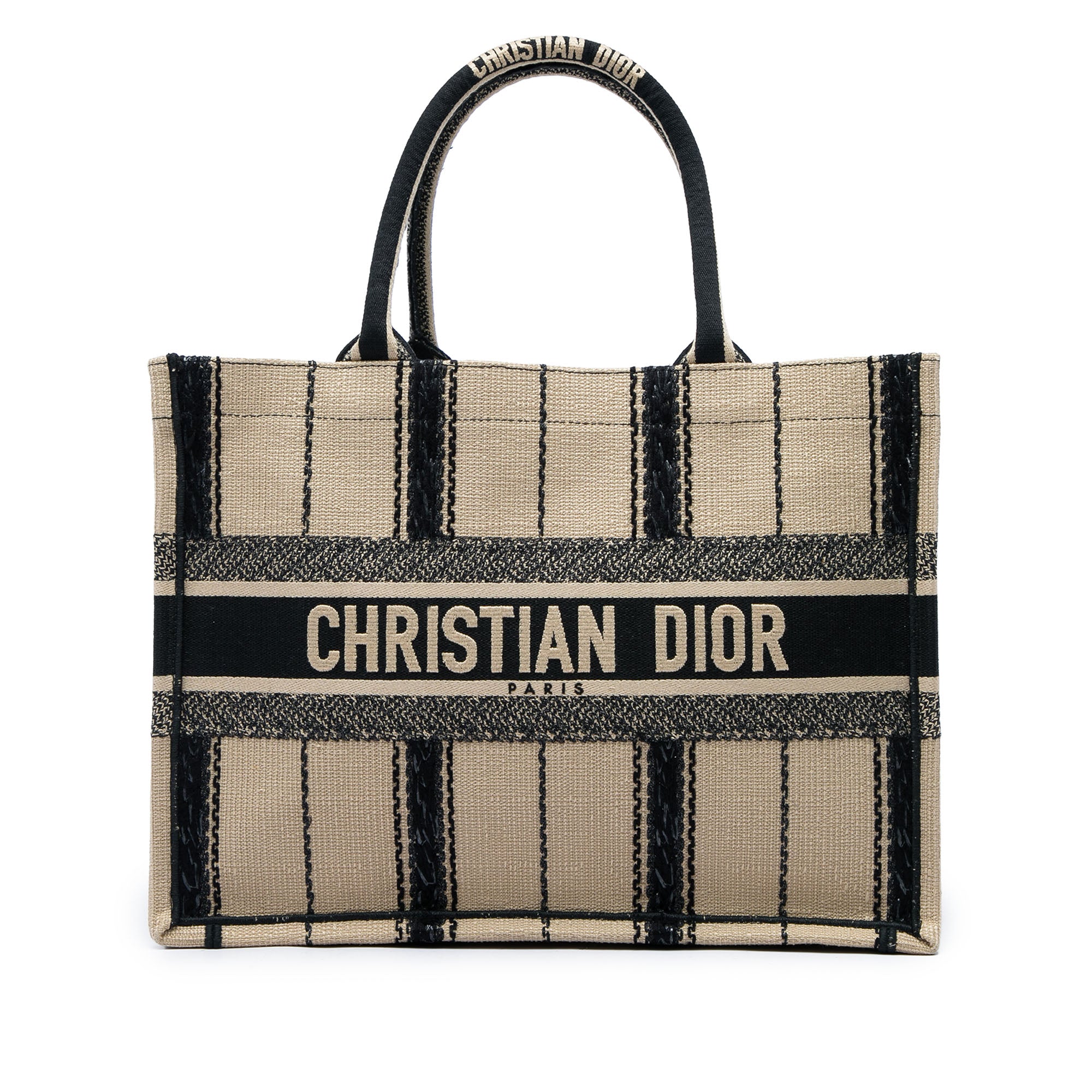Dior Medium Embroidered Canvas Bayadere Book Tote - image 1