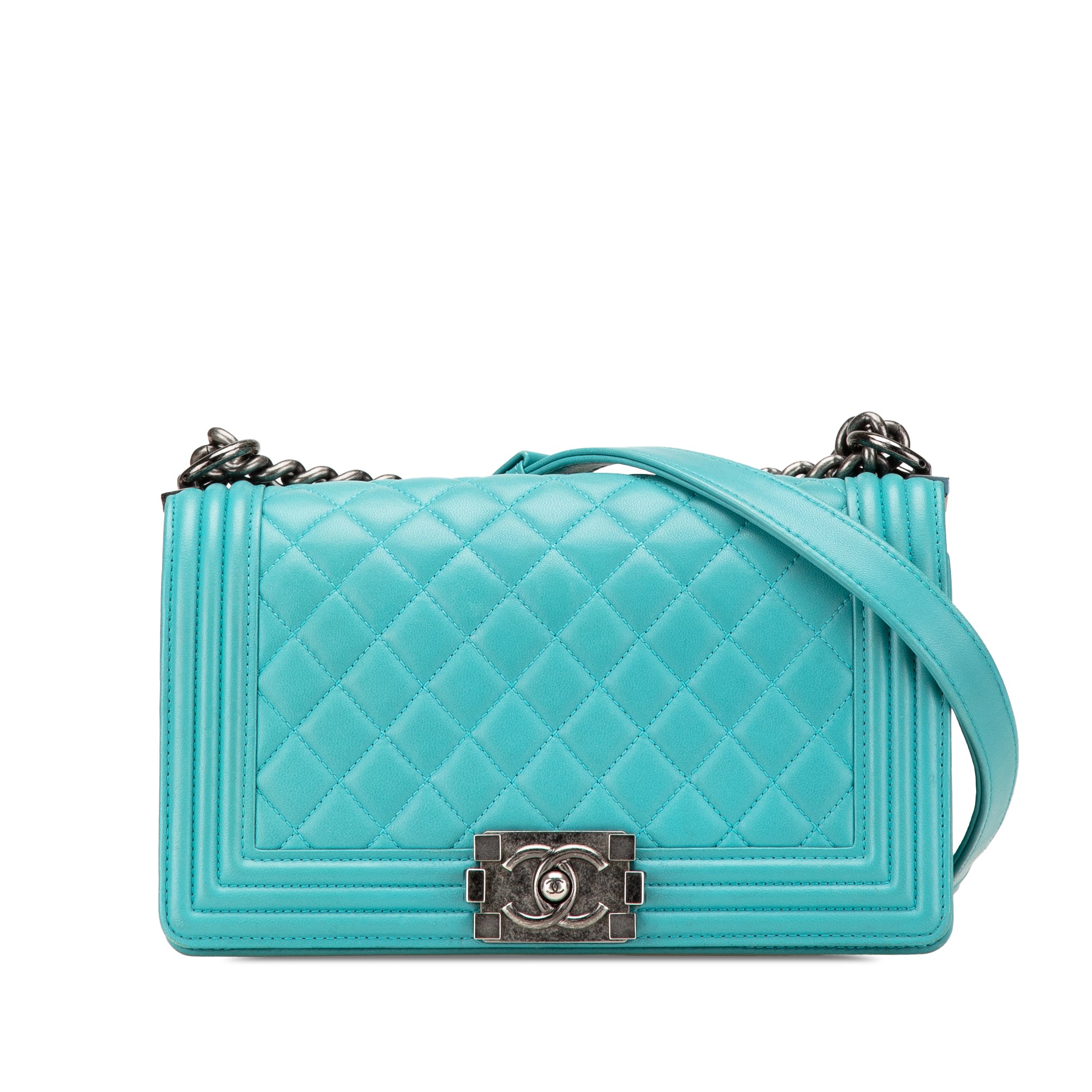 Chanel Old Medium Quilted Lambskin Boy Flap - image 1