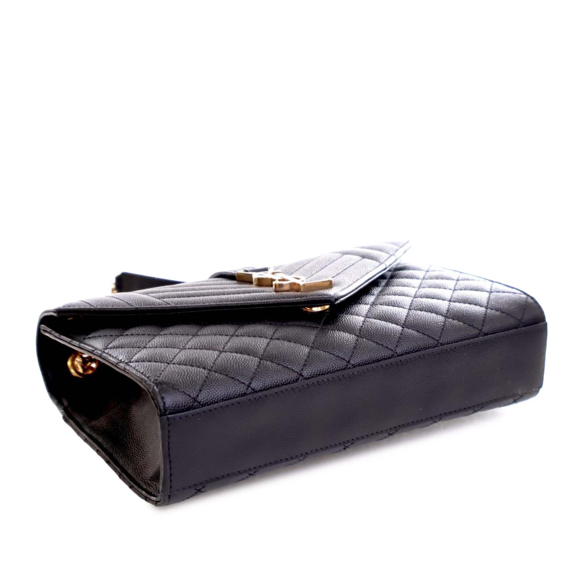 Saint Laurent Medium Grain De Poudre Triquilt Monogram Envelope Bag - image 5
