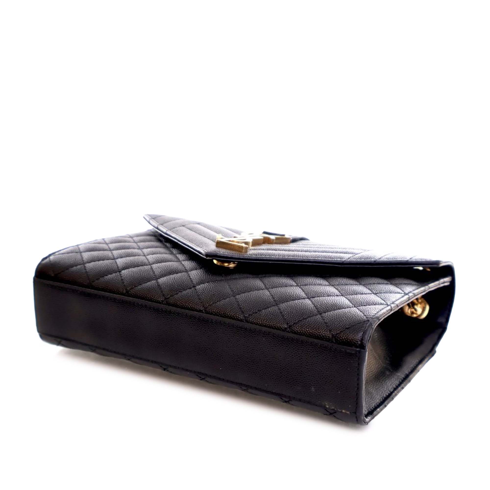 Saint Laurent Medium Grain De Poudre Triquilt Monogram Envelope Bag - image 6