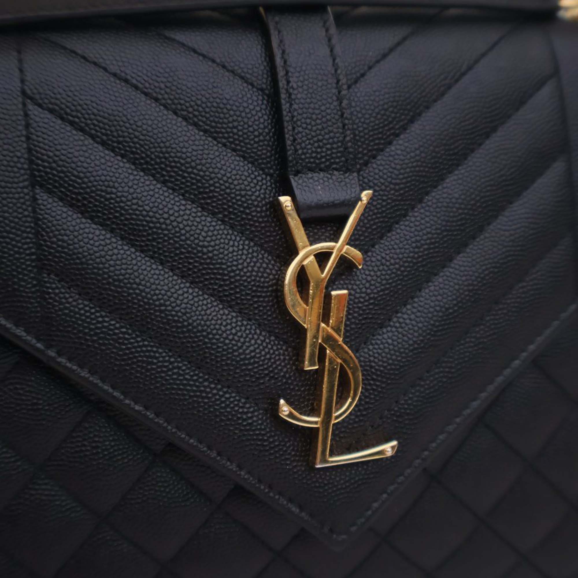 Saint Laurent Medium Grain De Poudre Triquilt Monogram Envelope Bag - image 9