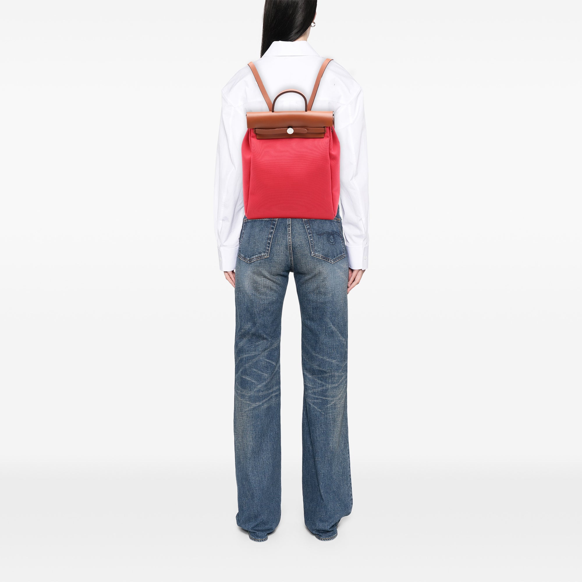 Hermès Toile Herbag A Dos Zip Retourne Backpack - image 6