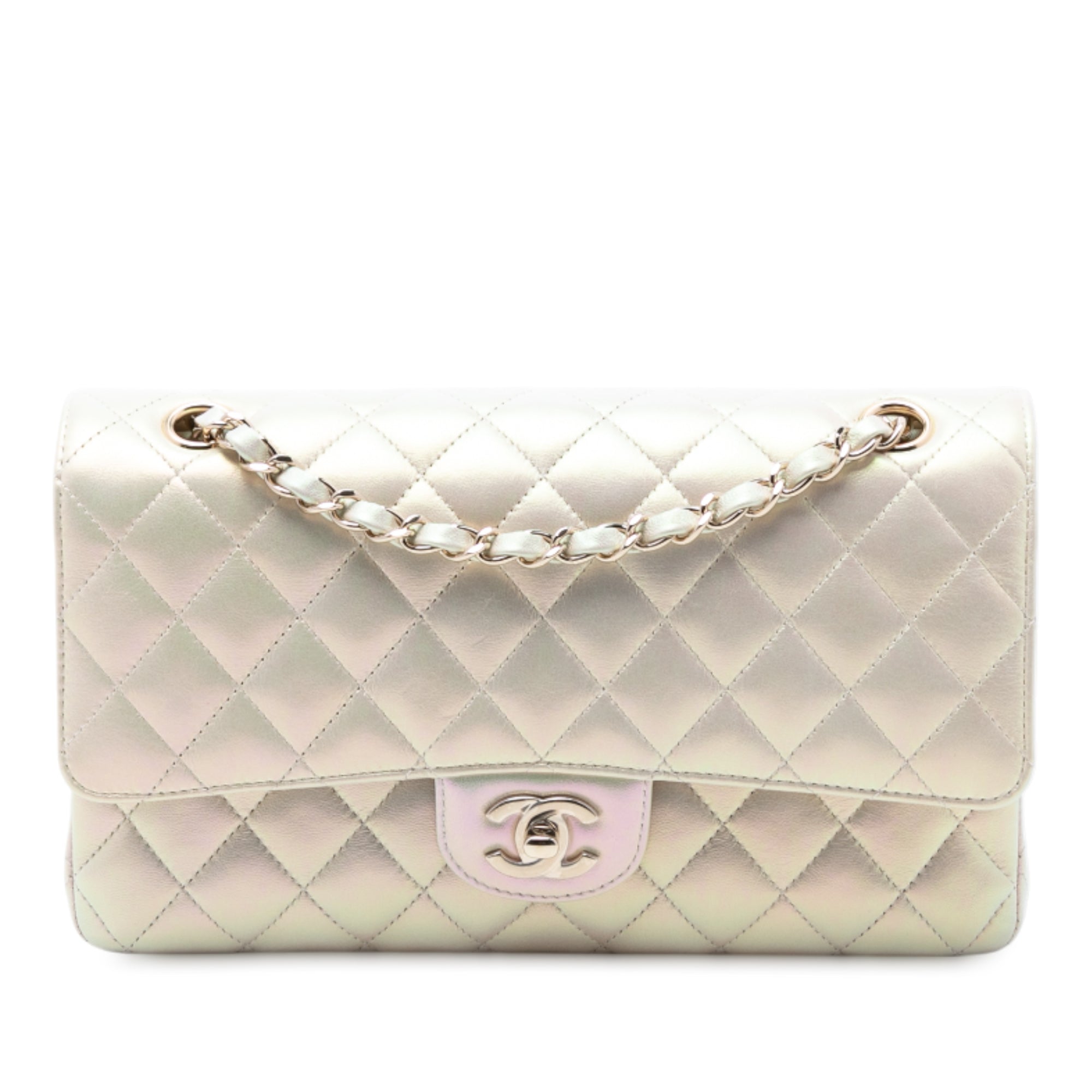 Chanel Medium Classic Iridescent Lambskin Double Flap - image 1