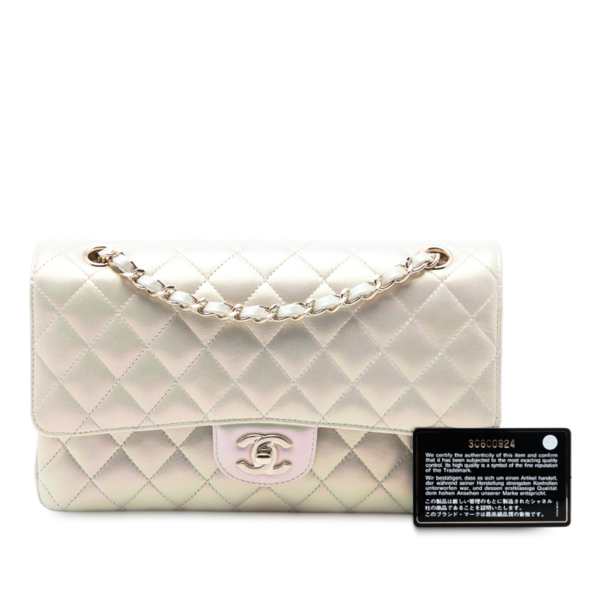 Chanel Medium Classic Iridescent Lambskin Double Flap - image 8
