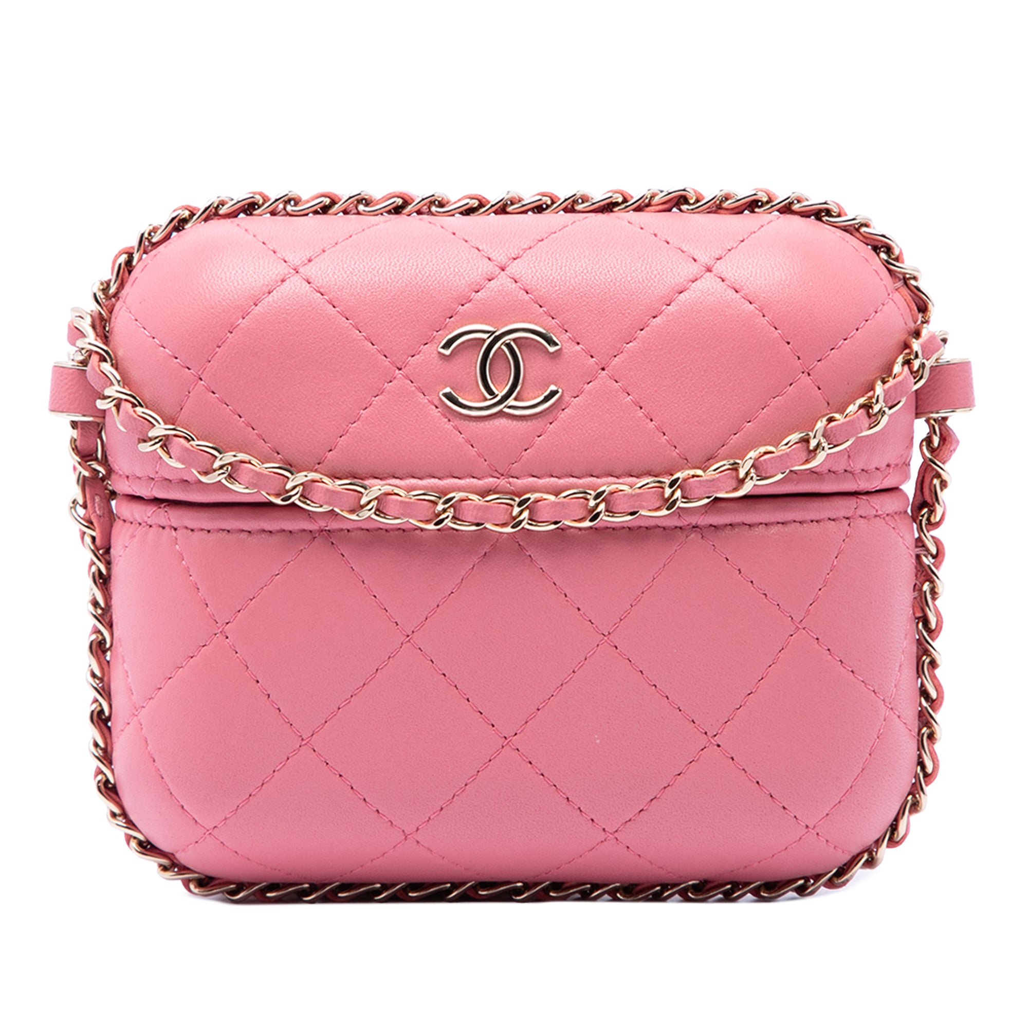 Chanel Mini Quilted Lambskin Chain Around Vanity Case - image 1