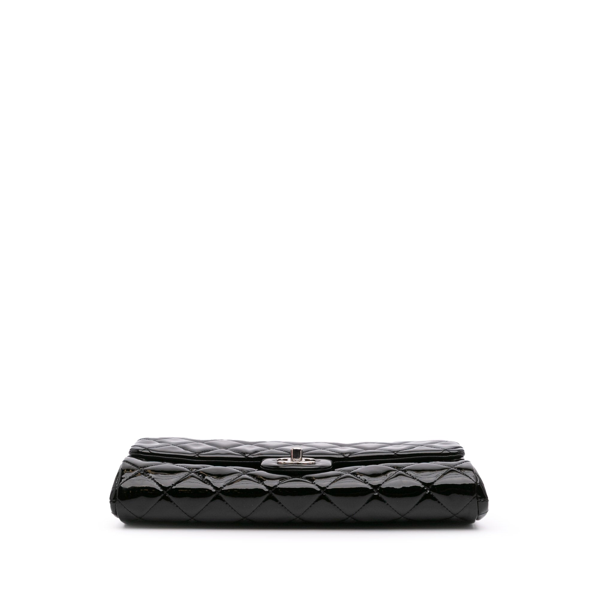 Chanel CC Quilted Patent Flap Clutch with Chain - image 3