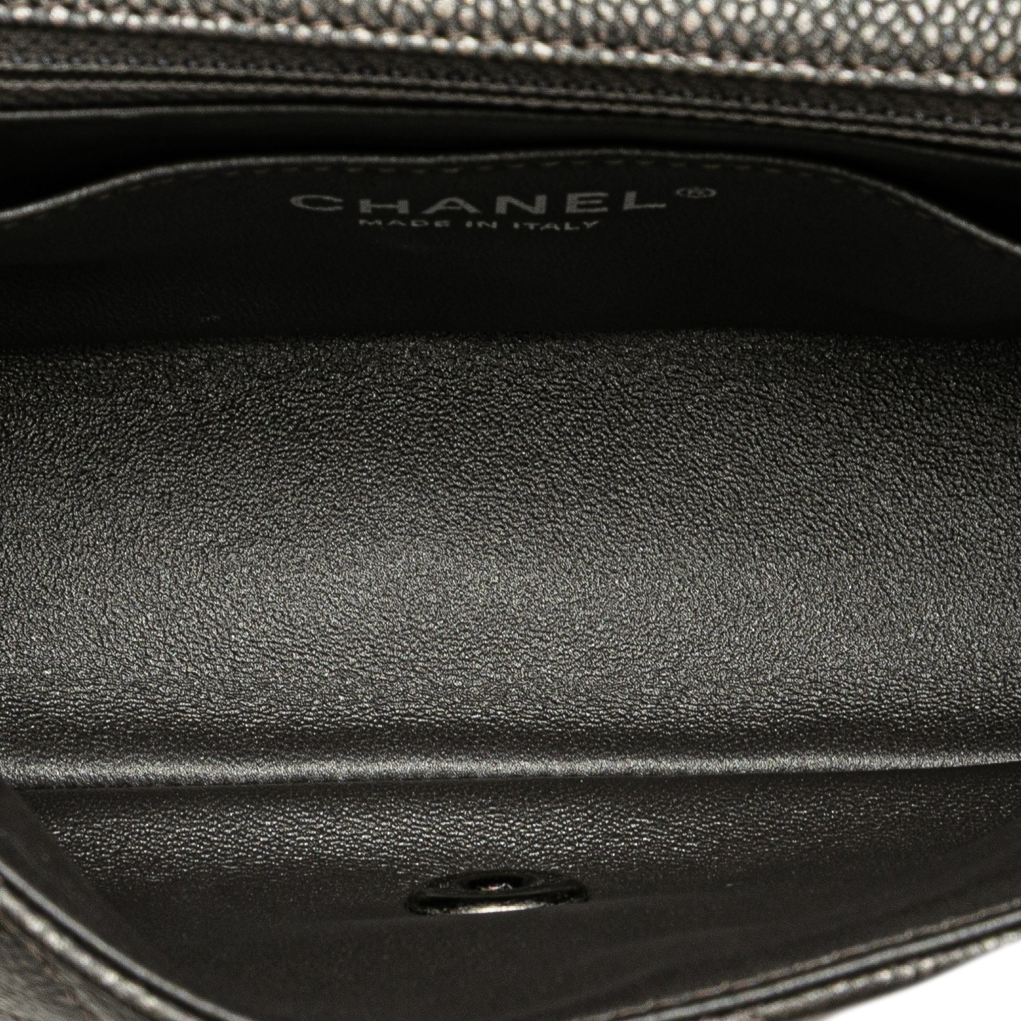 Chanel Mini Rectangular Classic Metallic Caviar Single Flap - image 4