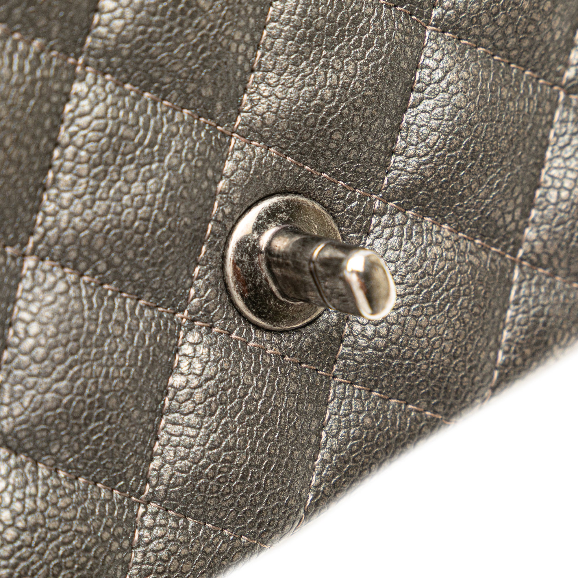 Chanel Mini Rectangular Classic Metallic Caviar Single Flap - image 7