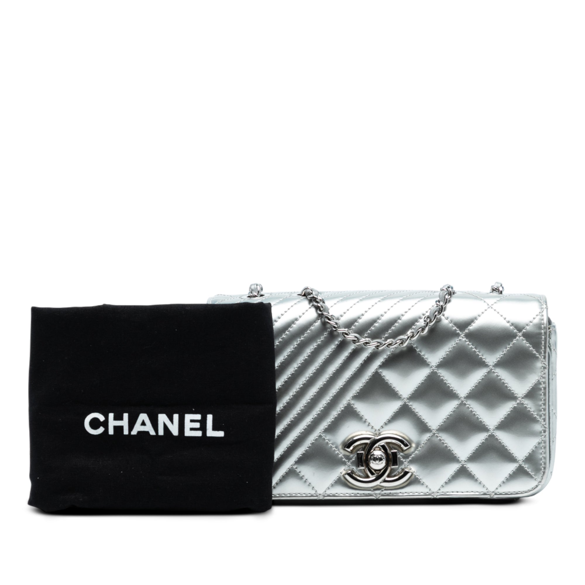 Chanel Small Quilted Metallic Patent Coco Boy Flap - image 8