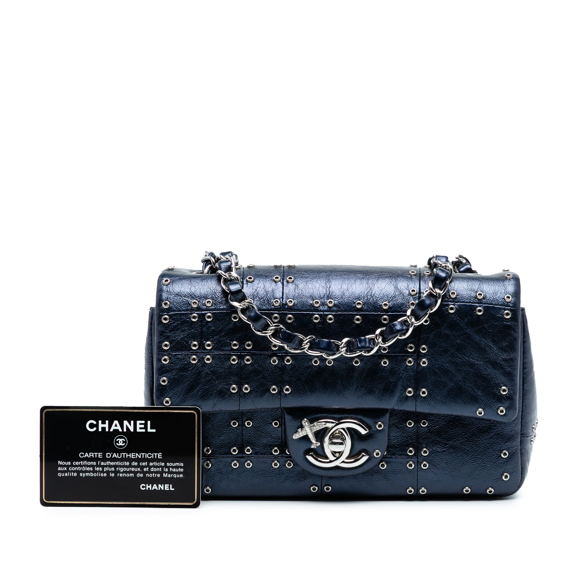 Chanel Mini Rectangular Classic Glazed Calfskin Grommets Airlines Single Flap - image 8