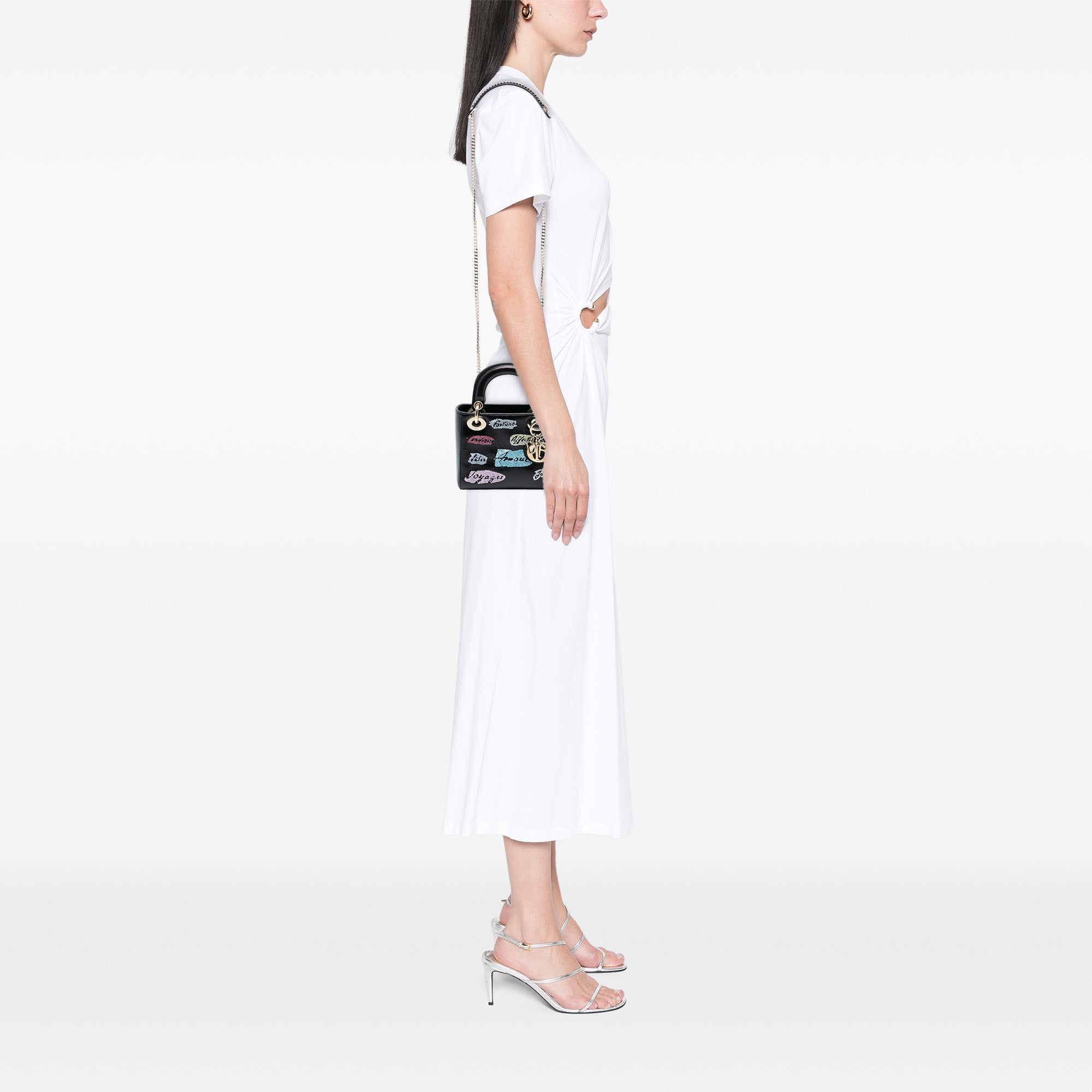 Dior Mini Calfskin Beaded Lady Dior - image 7