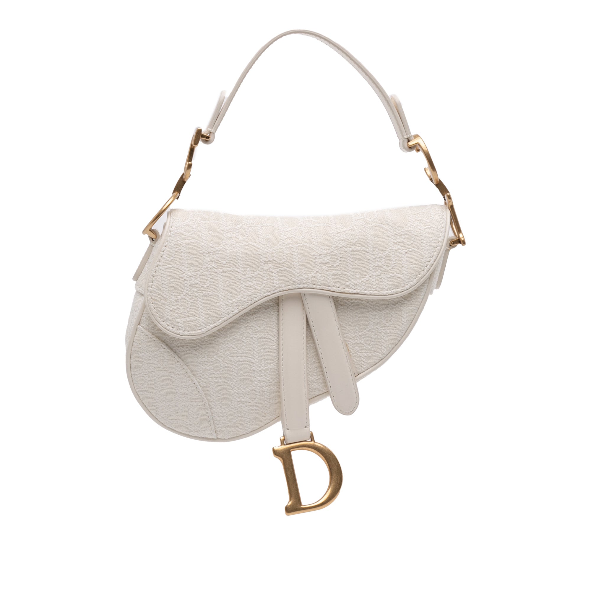 Dior Mini Oblique Embroidered Canvas Saddle Bag - image 1