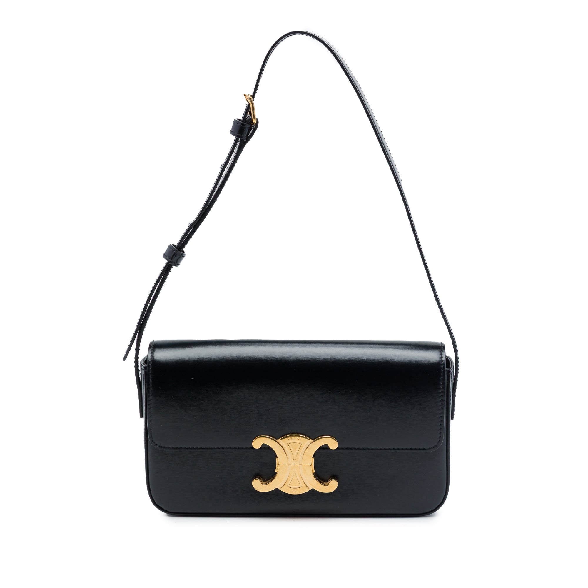Celine Shiny Calfskin Triomphe Claude Shoulder Bag - image 1