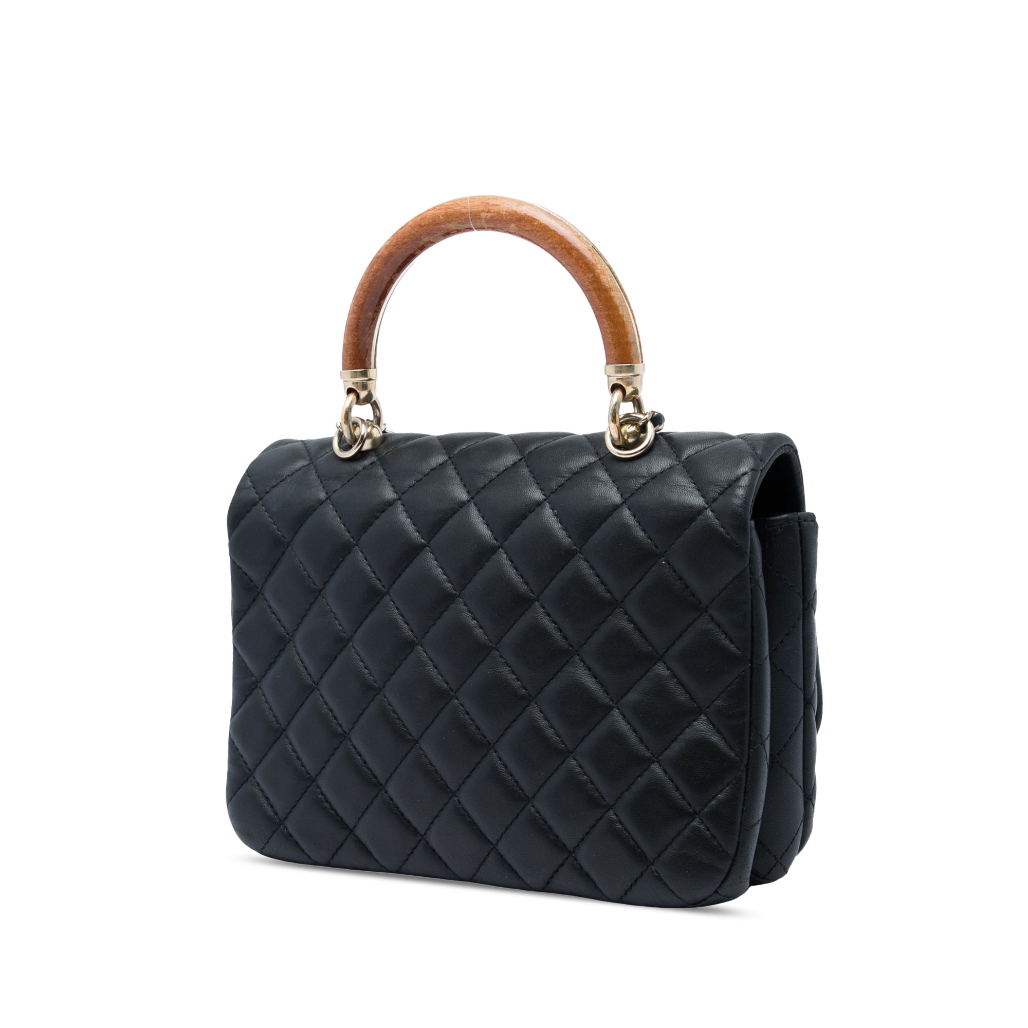 Chanel Quilted Lambskin Knock on Wood Satchel - image 2
