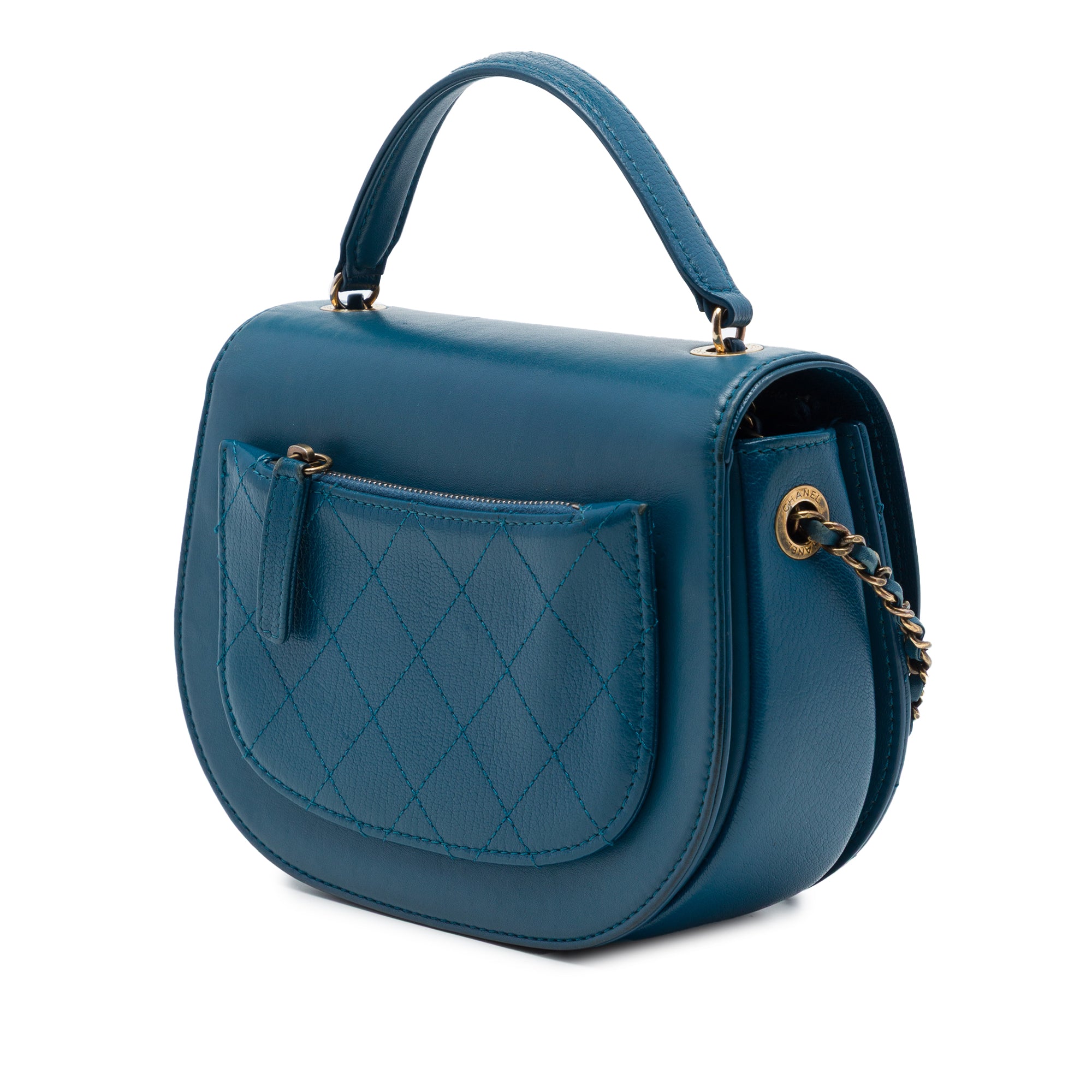 Chanel Small Shiny Calfskin and Quilted Goatskin Coco Curve Flap - image 2
