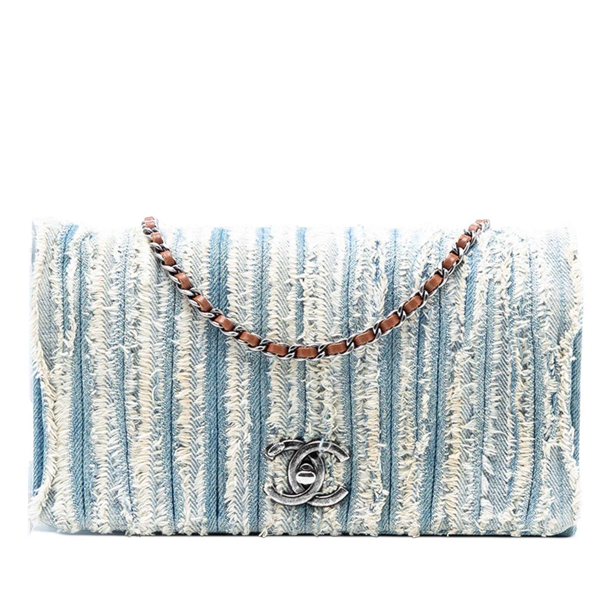 Chanel CC Denim Fringe Single Flap - image 1