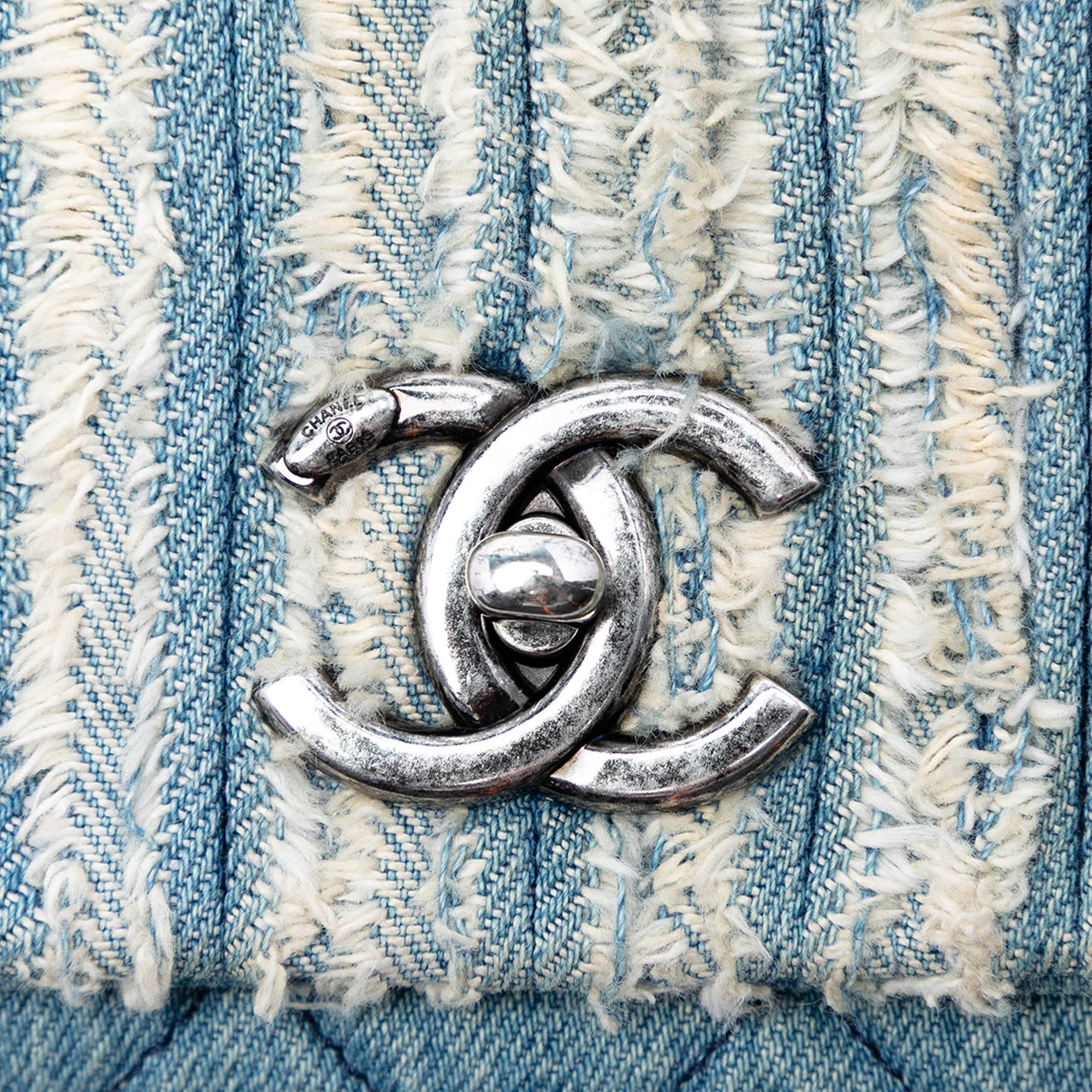 Chanel CC Denim Fringe Single Flap - image 5