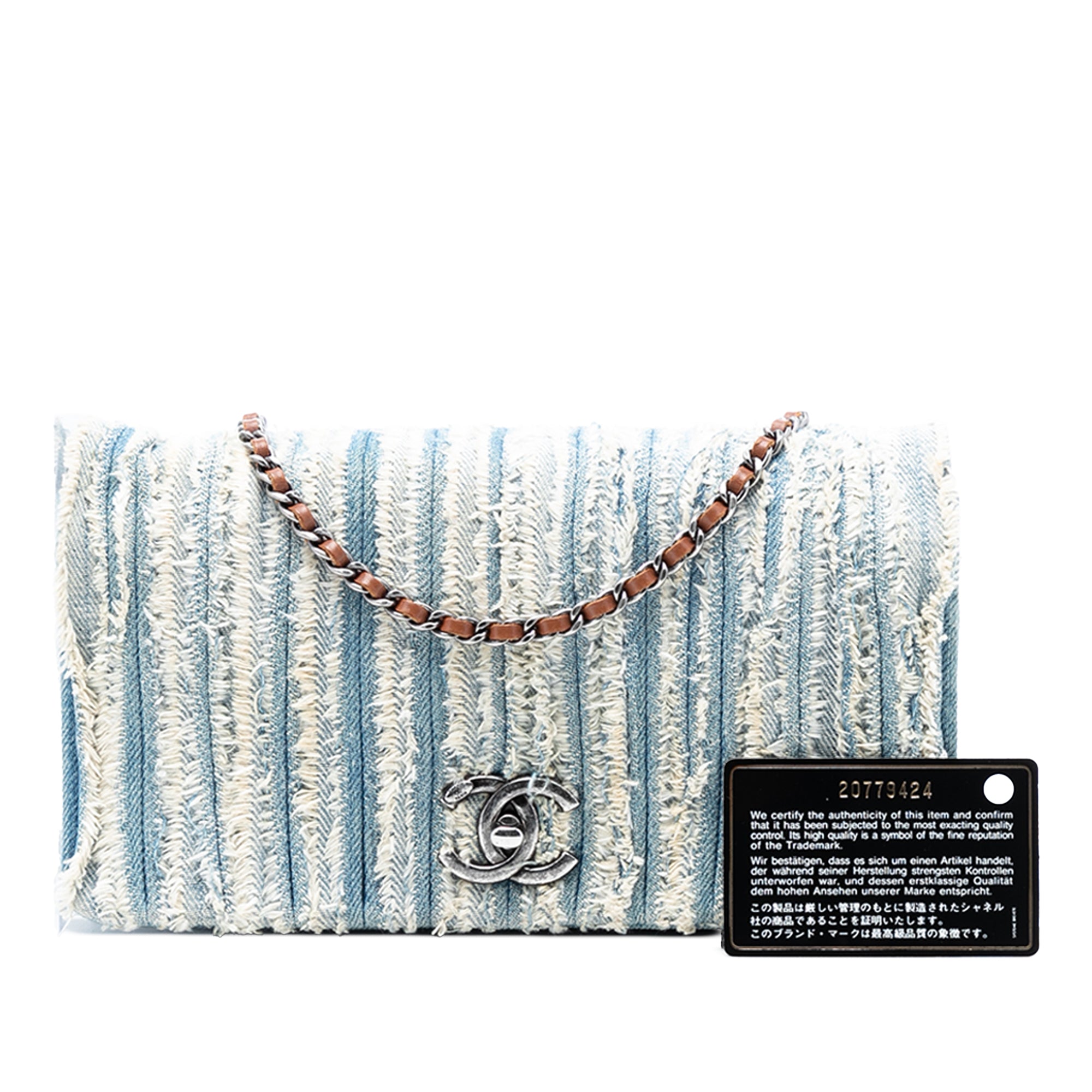 Chanel CC Denim Fringe Single Flap - image 8
