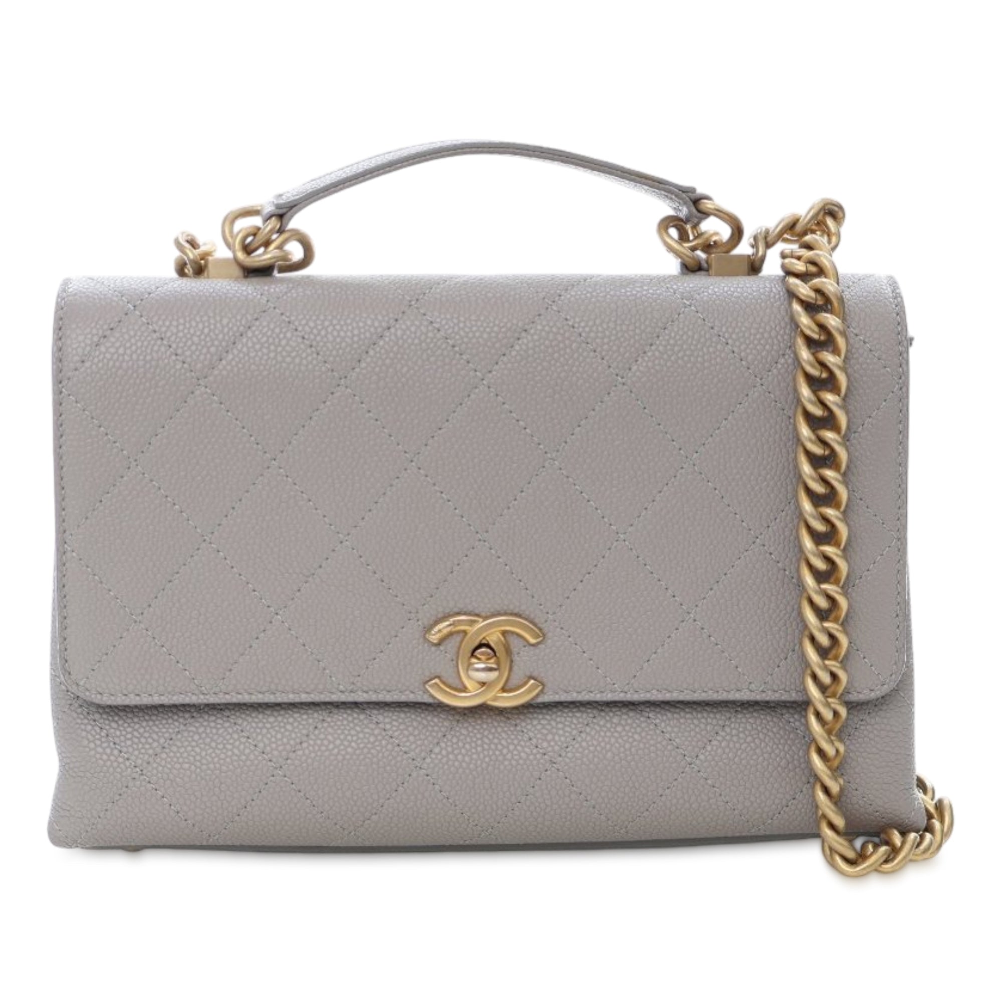 Chanel Medium Stitched Caviar Chic Affinity Top Handle Bag - image 1