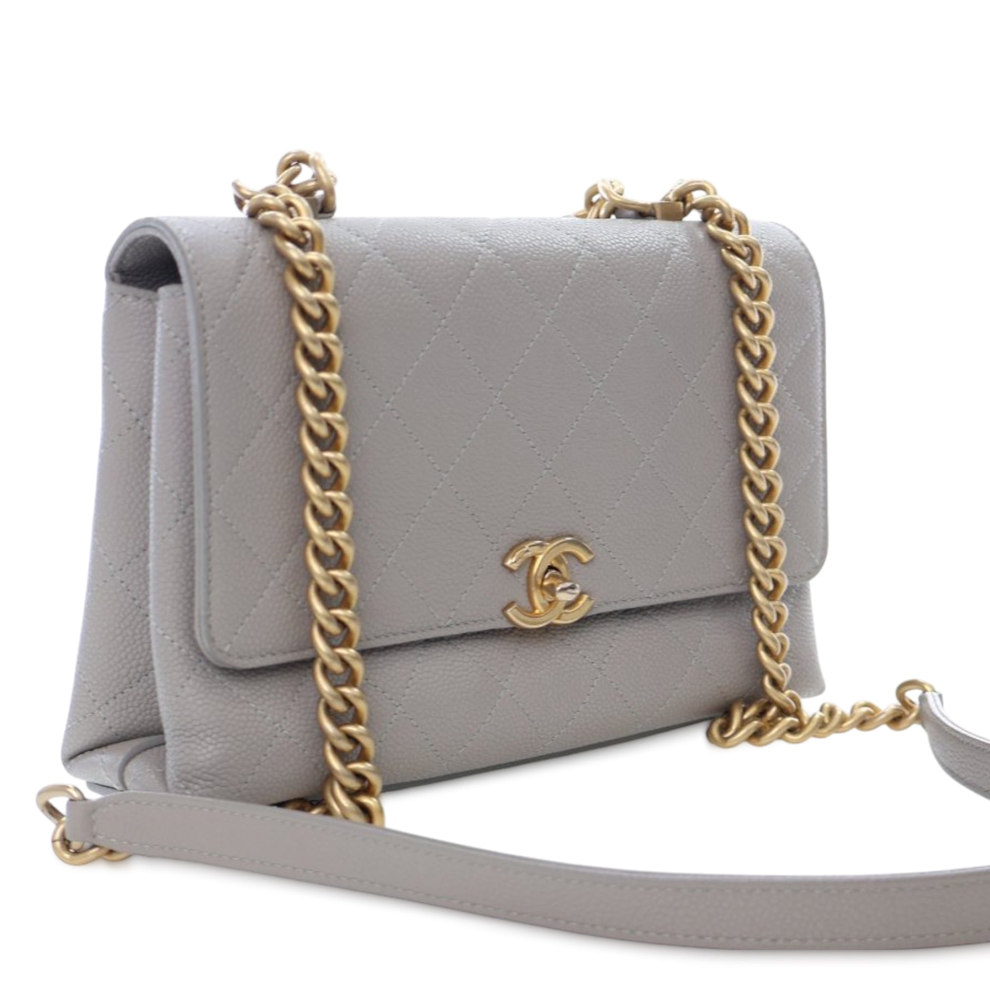 Chanel Medium Stitched Caviar Chic Affinity Top Handle Bag - image 2