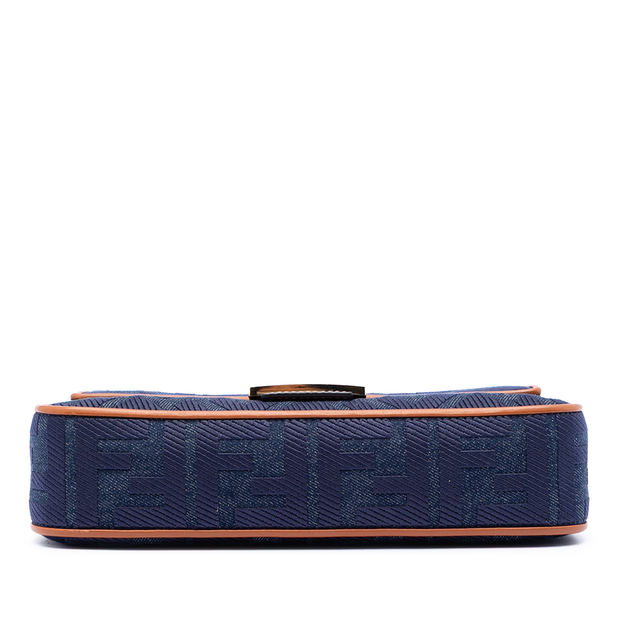 Fendi Zucca Embroidered Denim Baguette Satchel - image 3