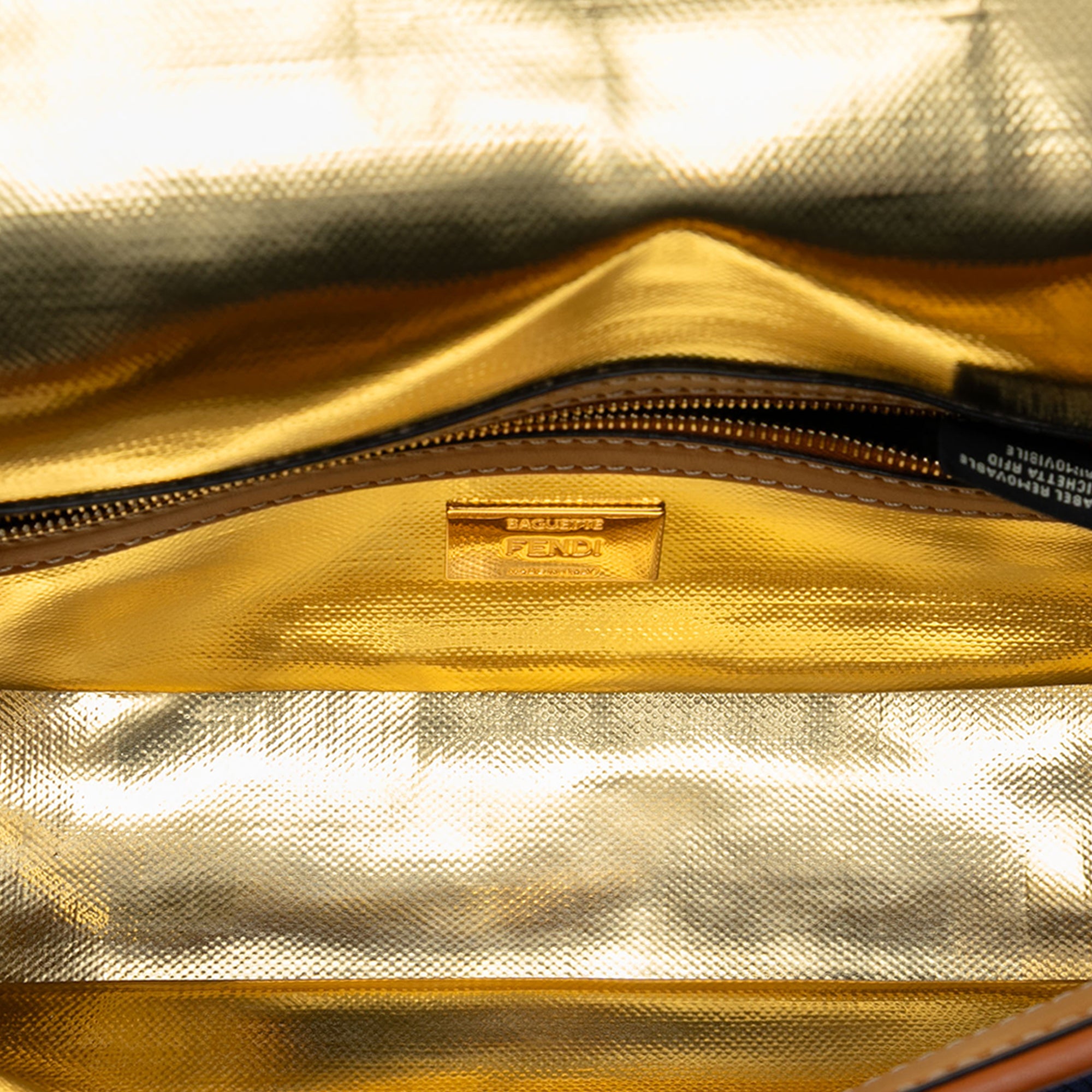 Fendi Zucca Embroidered Denim Baguette Satchel - image 4