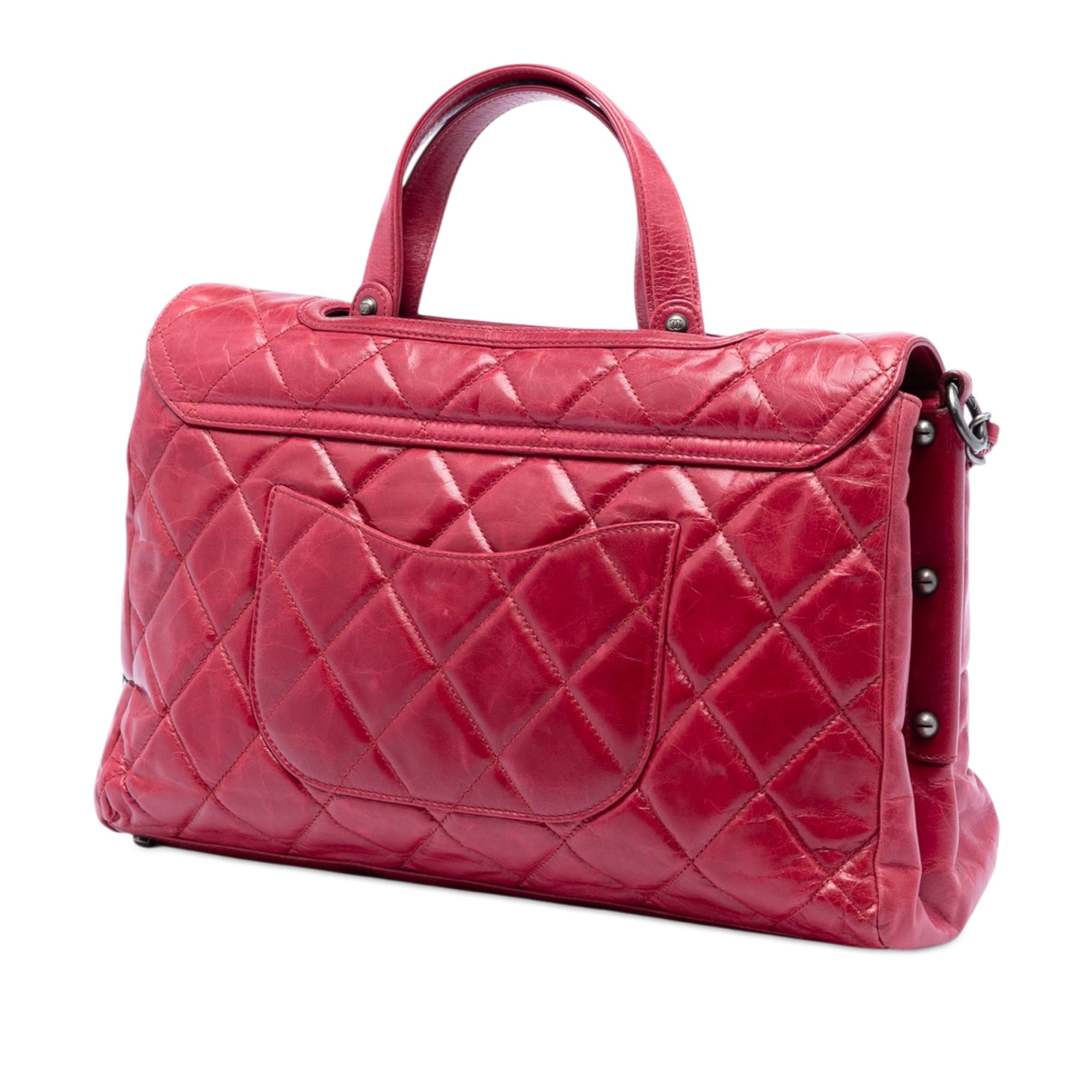 Chanel Quilted Glazed Calfskin Convertible Boy Top Handle Bag - image 2
