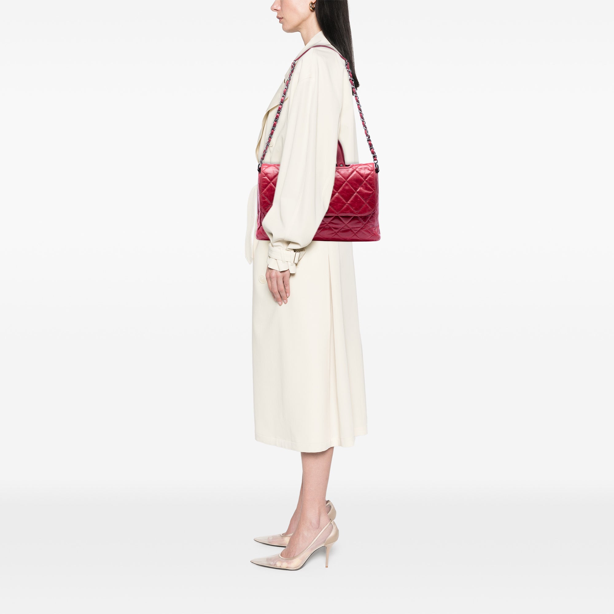 Chanel Quilted Glazed Calfskin Convertible Boy Top Handle Bag - image 6