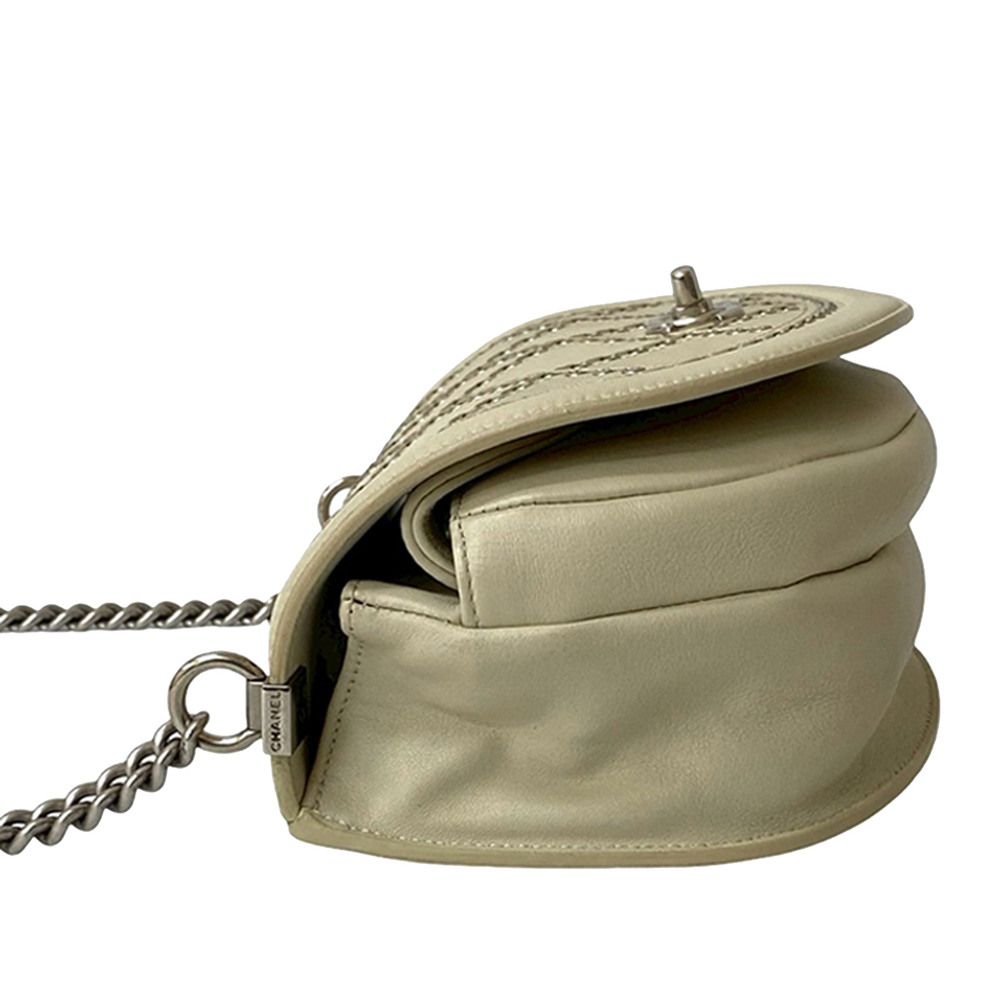 Chanel Small Calfskin Coco Eyelets Round Flap - image 5