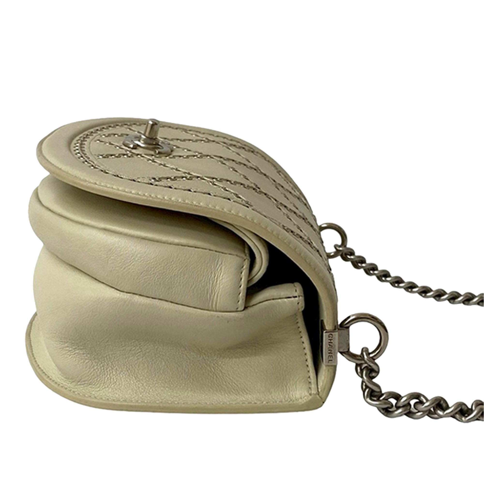 Chanel Small Calfskin Coco Eyelets Round Flap - image 6
