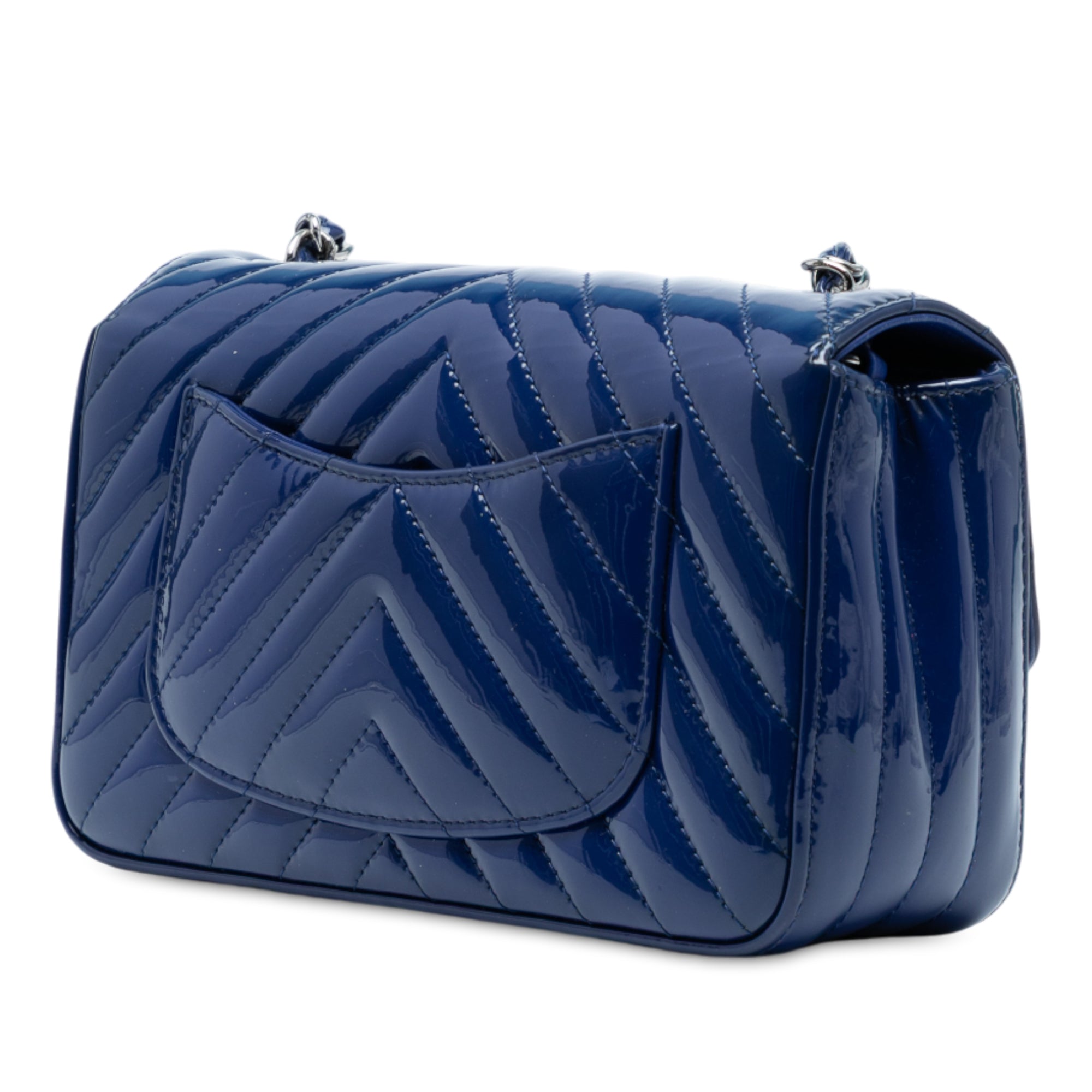 Chanel Mini Rectangular Classic Chevron Patent Single Flap - image 2