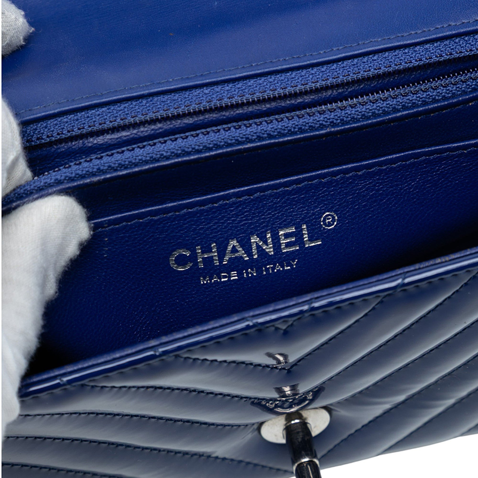 Chanel Mini Rectangular Classic Chevron Patent Single Flap - image 5
