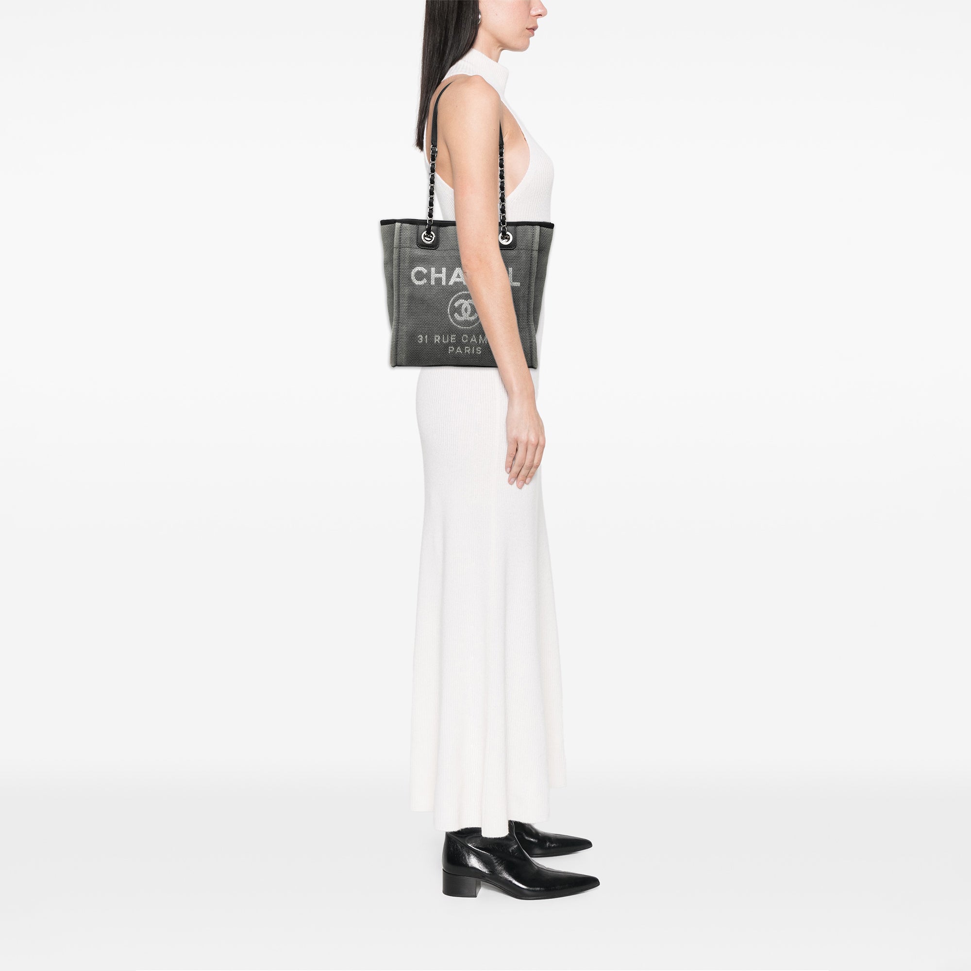 Chanel Mini Canvas Deauville Tote - image 7