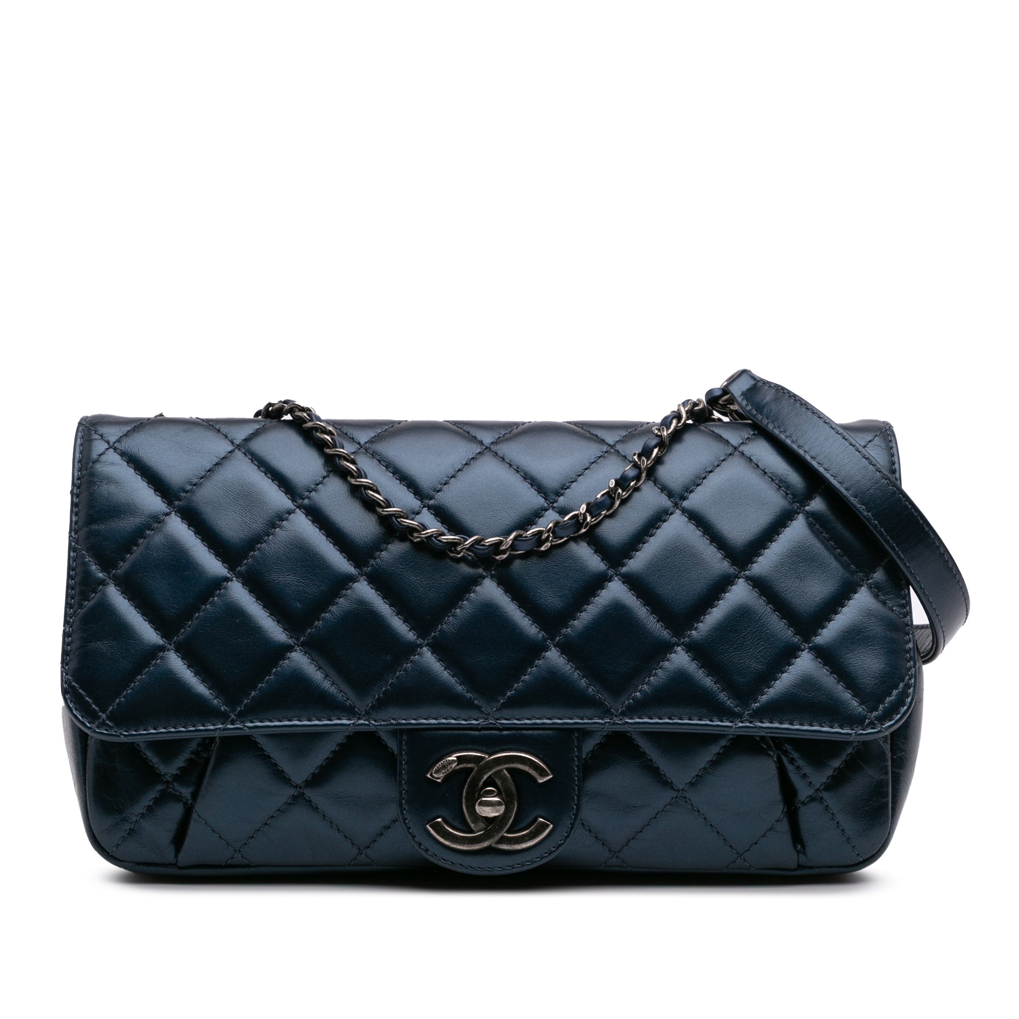 Chanel Quilted Glazed Calfskin Coco Pleats Flap - image 1
