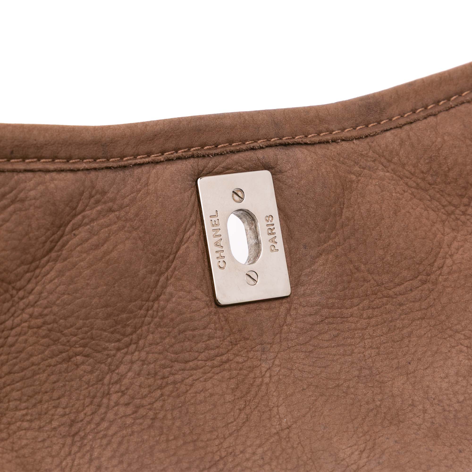 Chanel Large Quilted Nubuck Natural Beauty Split Pocket Flap - image 11