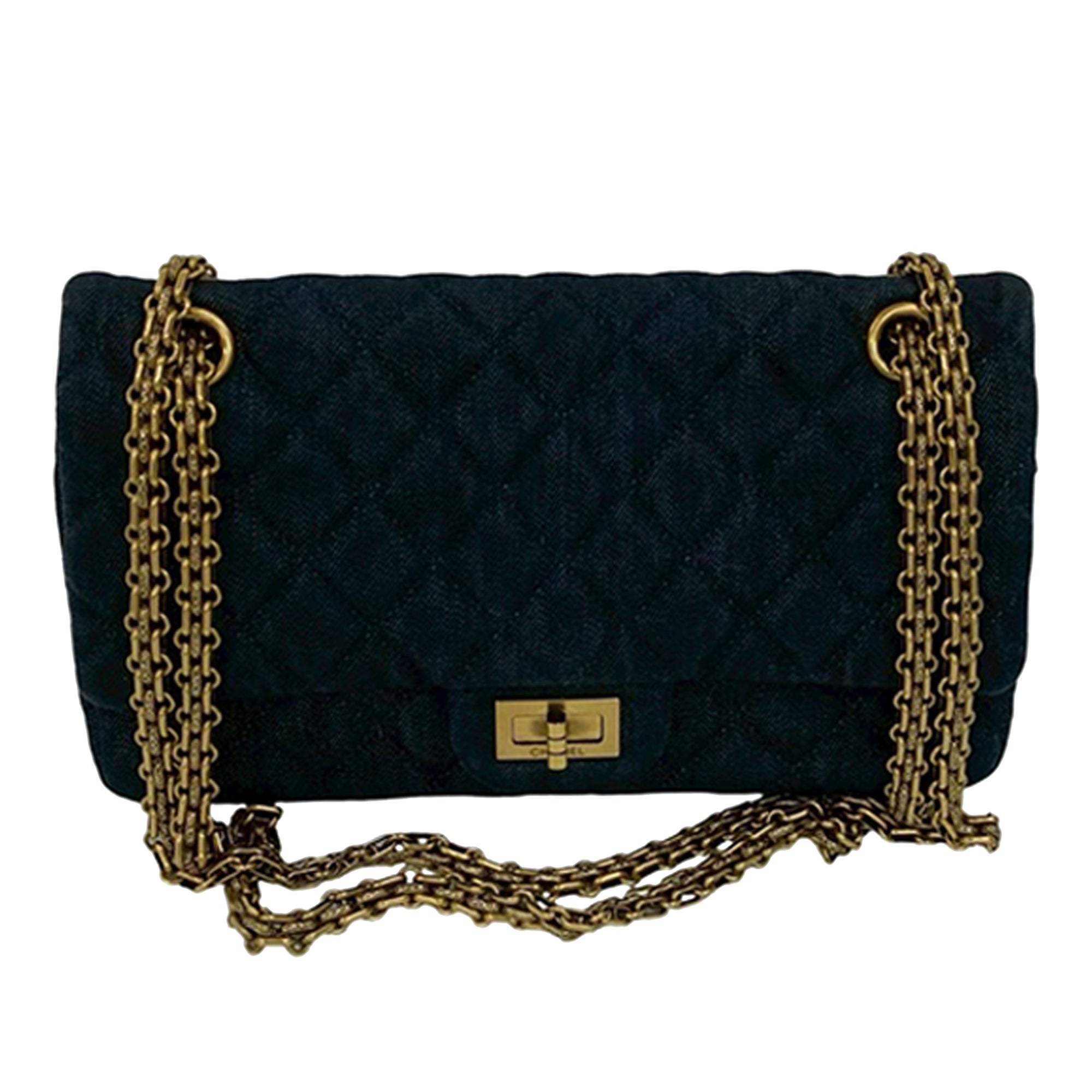 Chanel Quilted Denim Reissue 2.55 Double Flap 226 - image 1