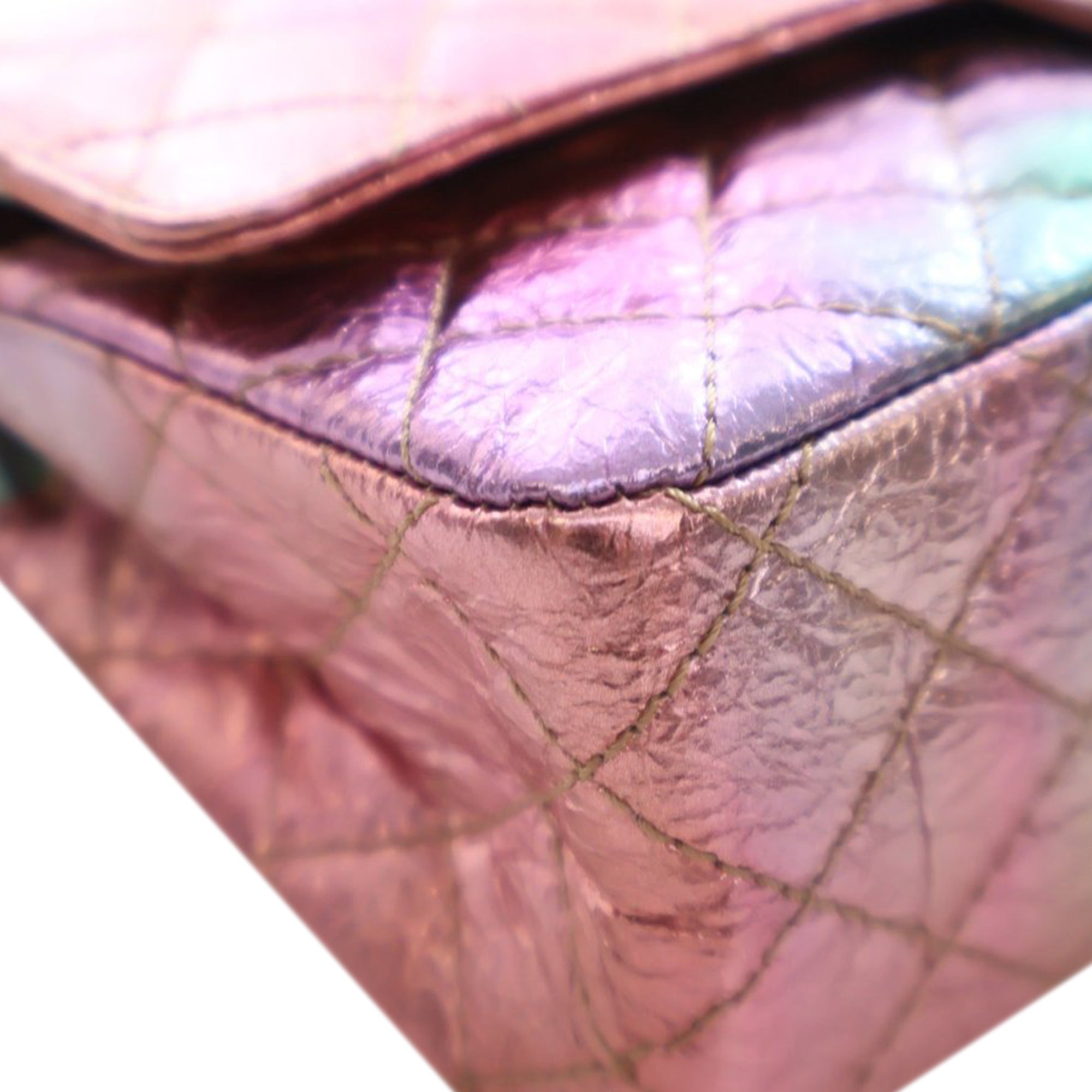 Chanel Rainbow Metallic Quilted Goatskin Reissue 2.55 Double Flap - image 11