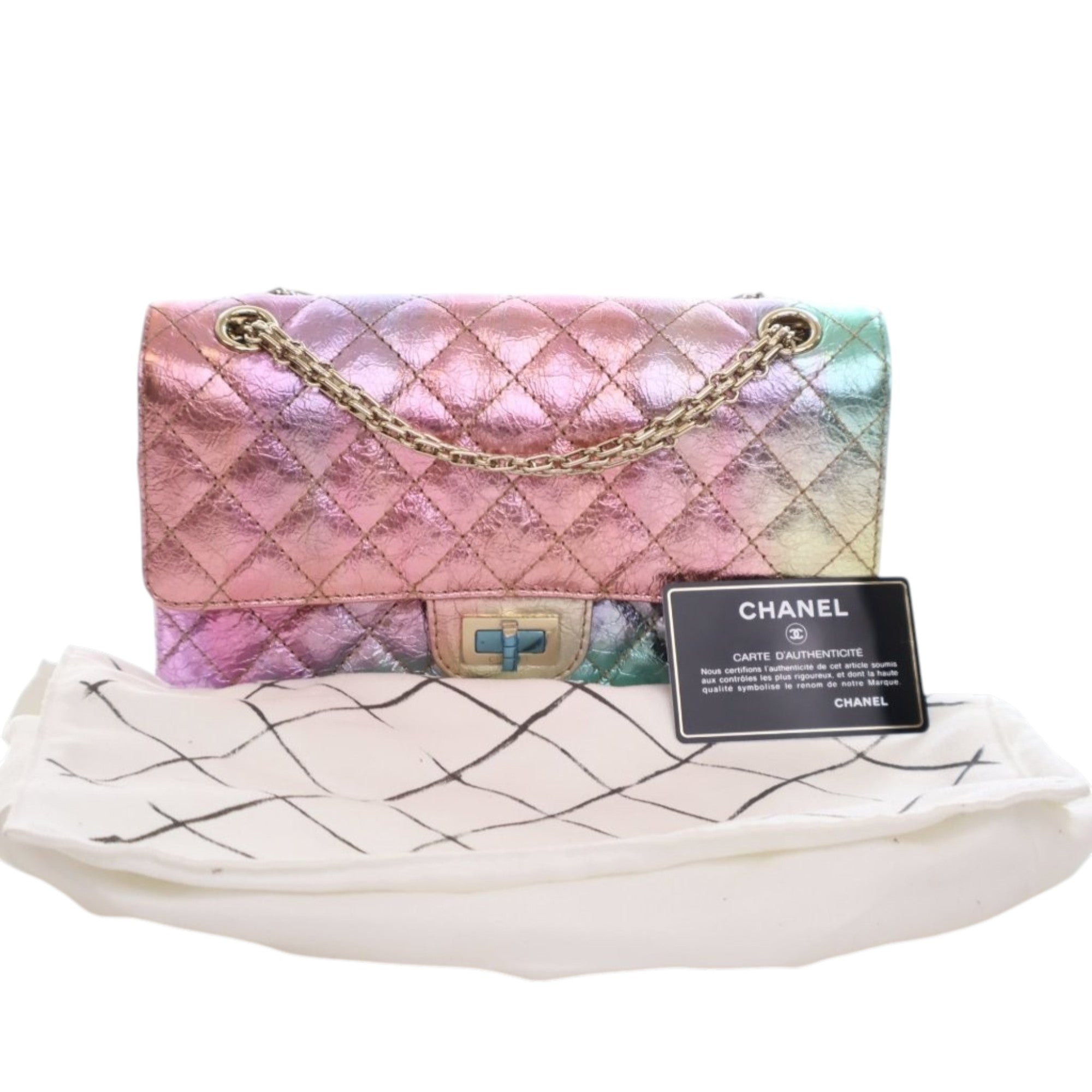 Chanel Rainbow Metallic Quilted Goatskin Reissue 2.55 Double Flap - image 15