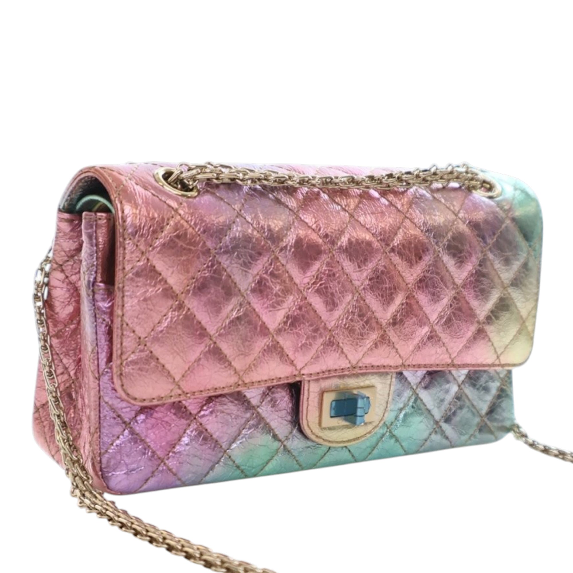 Chanel Rainbow Metallic Quilted Goatskin Reissue 2.55 Double Flap - image 2
