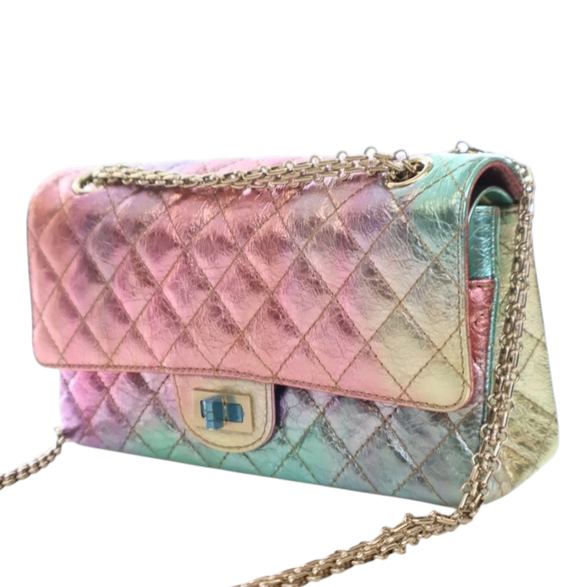 Chanel Rainbow Metallic Quilted Goatskin Reissue 2.55 Double Flap - image 3