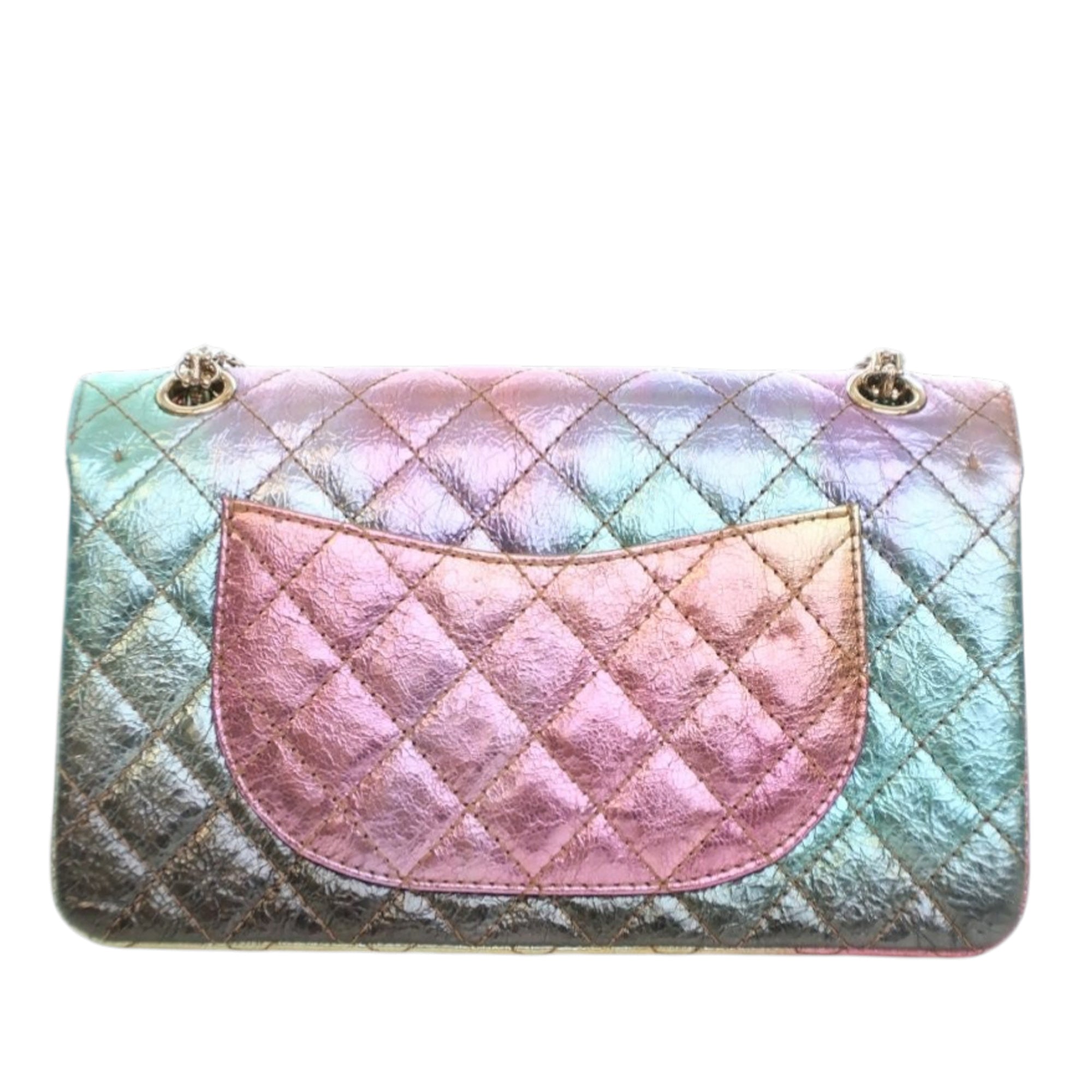 Chanel Rainbow Metallic Quilted Goatskin Reissue 2.55 Double Flap - image 4