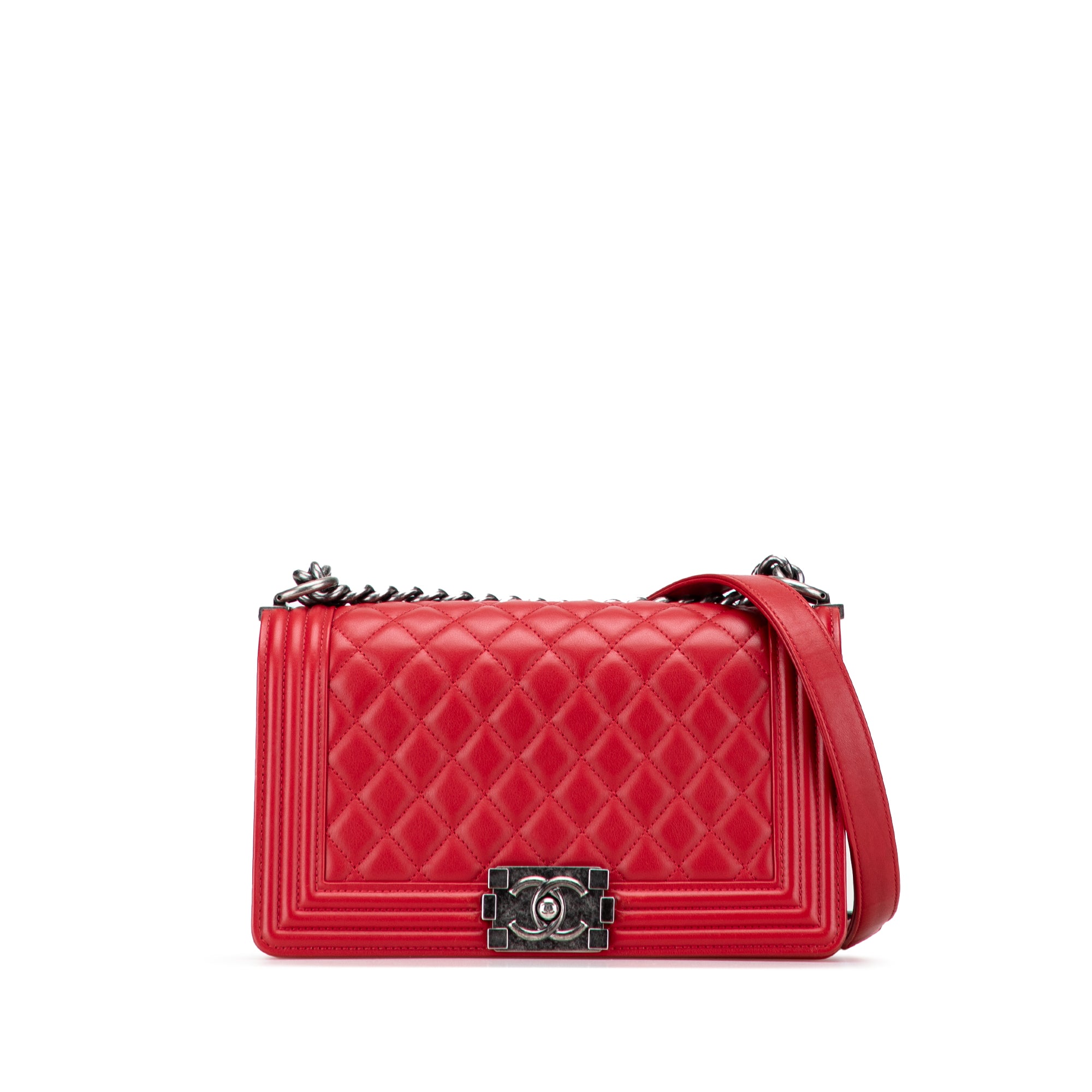 Chanel Old Medium Quilted Lambskin Boy Flap - image 1