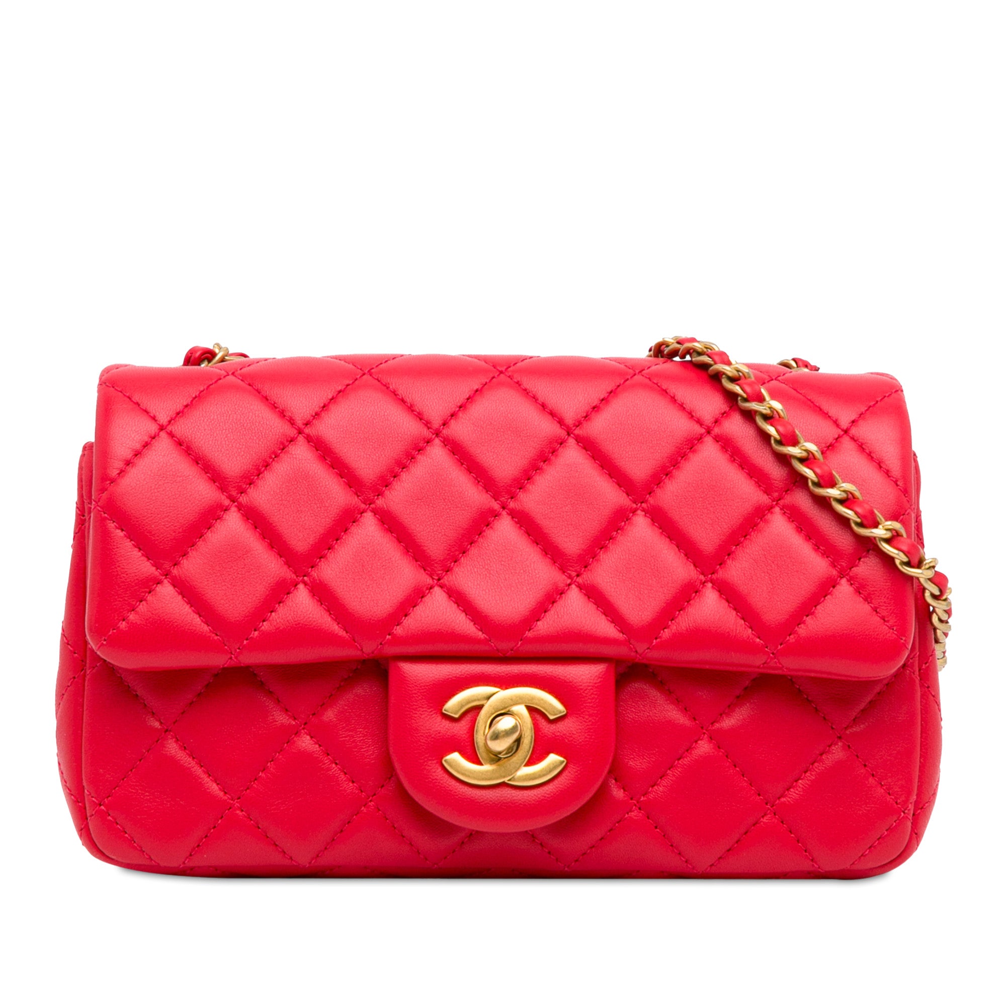 Chanel Mini Rectangular Classic Lambskin Pearl Crush Single Flap - image 1