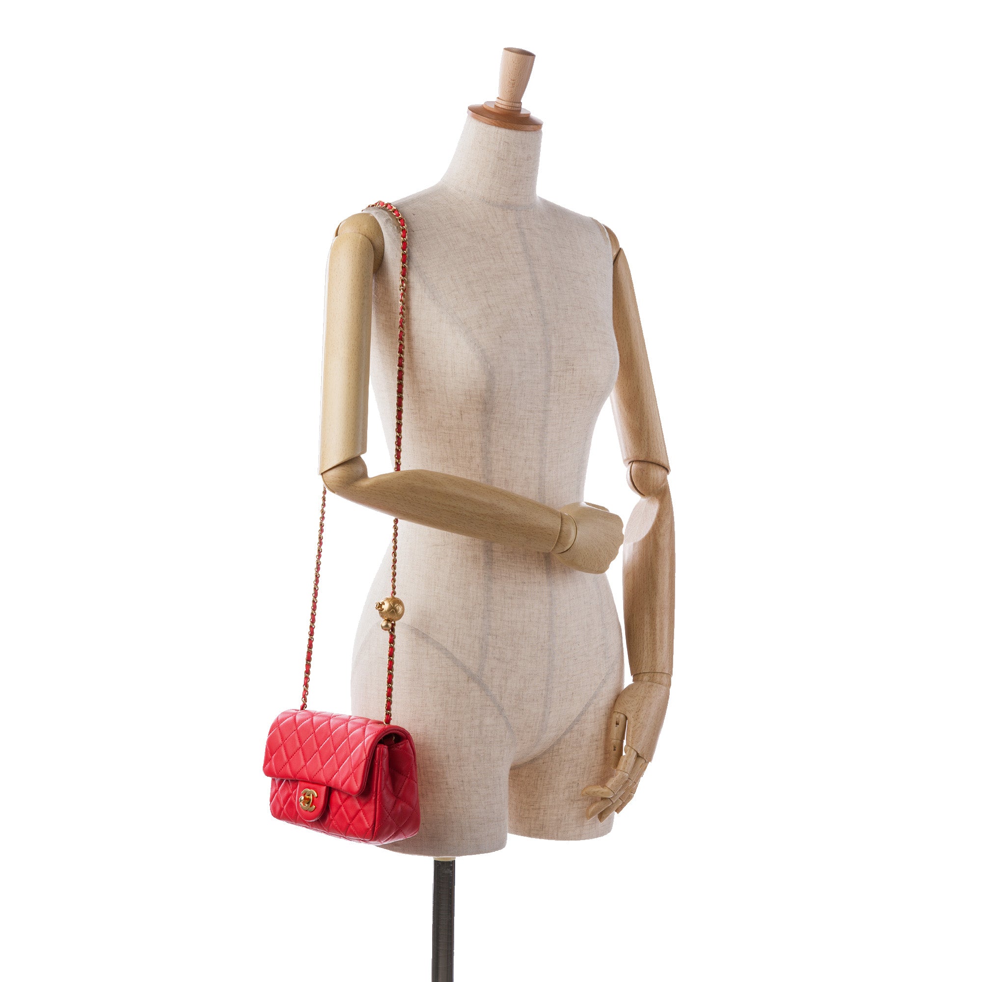Chanel Mini Rectangular Classic Lambskin Pearl Crush Single Flap - image 9