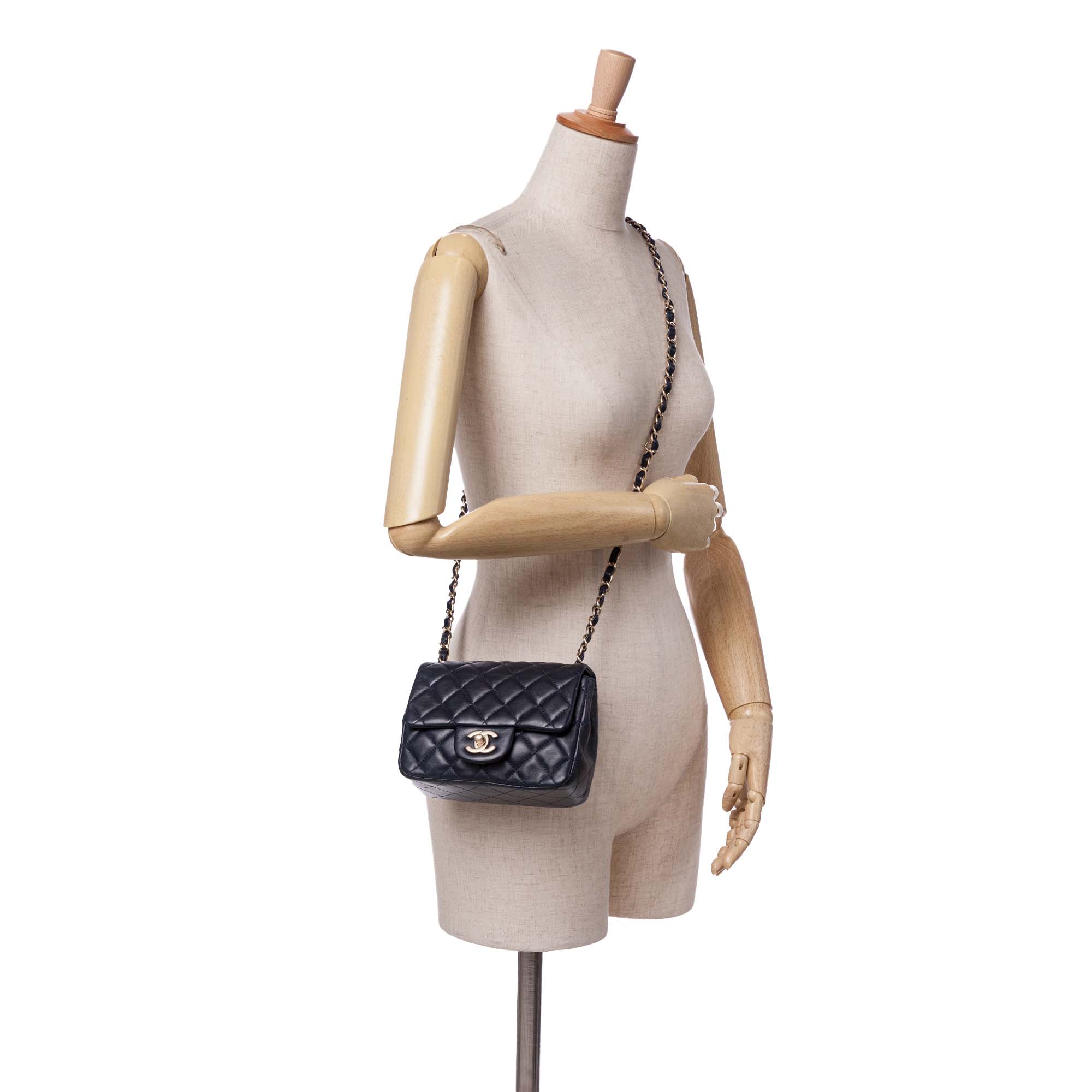 Chanel Mini Square Classic Lambskin Single Flap - image 10