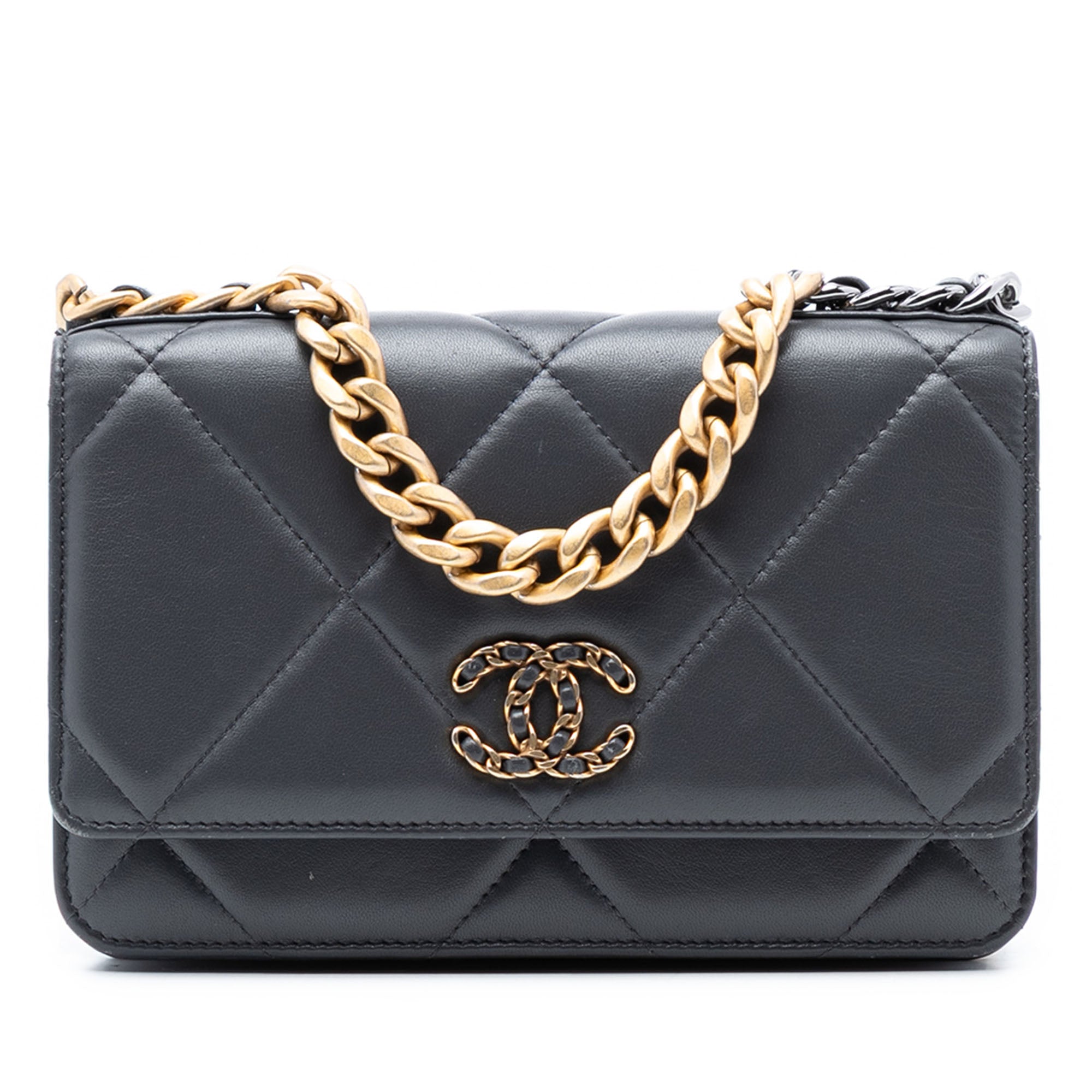 Chanel Quilted Lambskin 19 Wallet on Chain - image 1