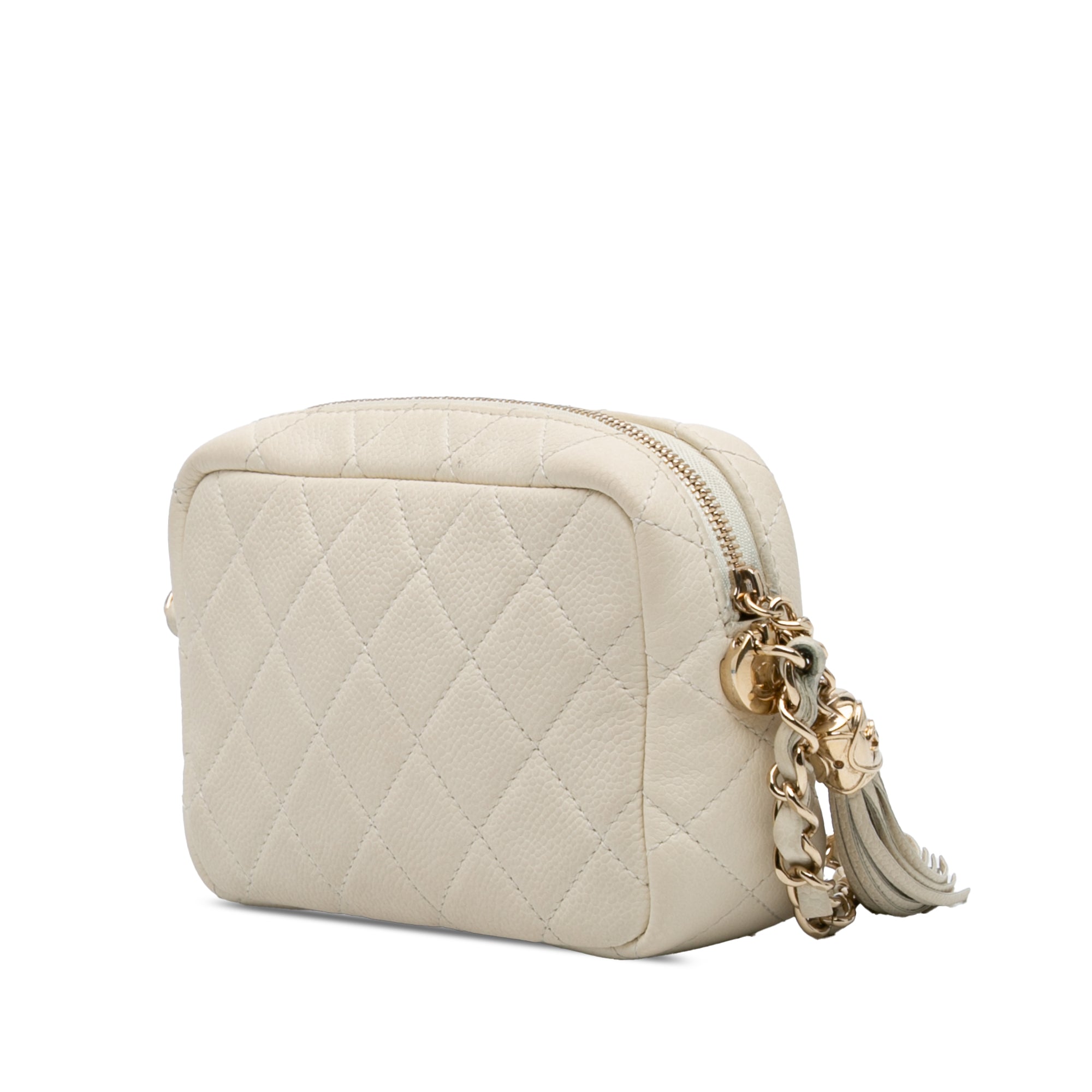 Chanel Small CC Flat Quilted Caviar Camera Bag - image 2