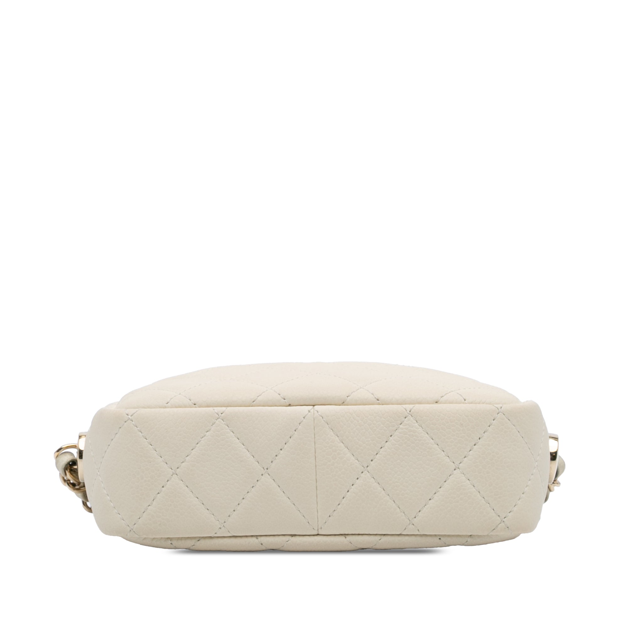 Chanel Small CC Flat Quilted Caviar Camera Bag - image 3