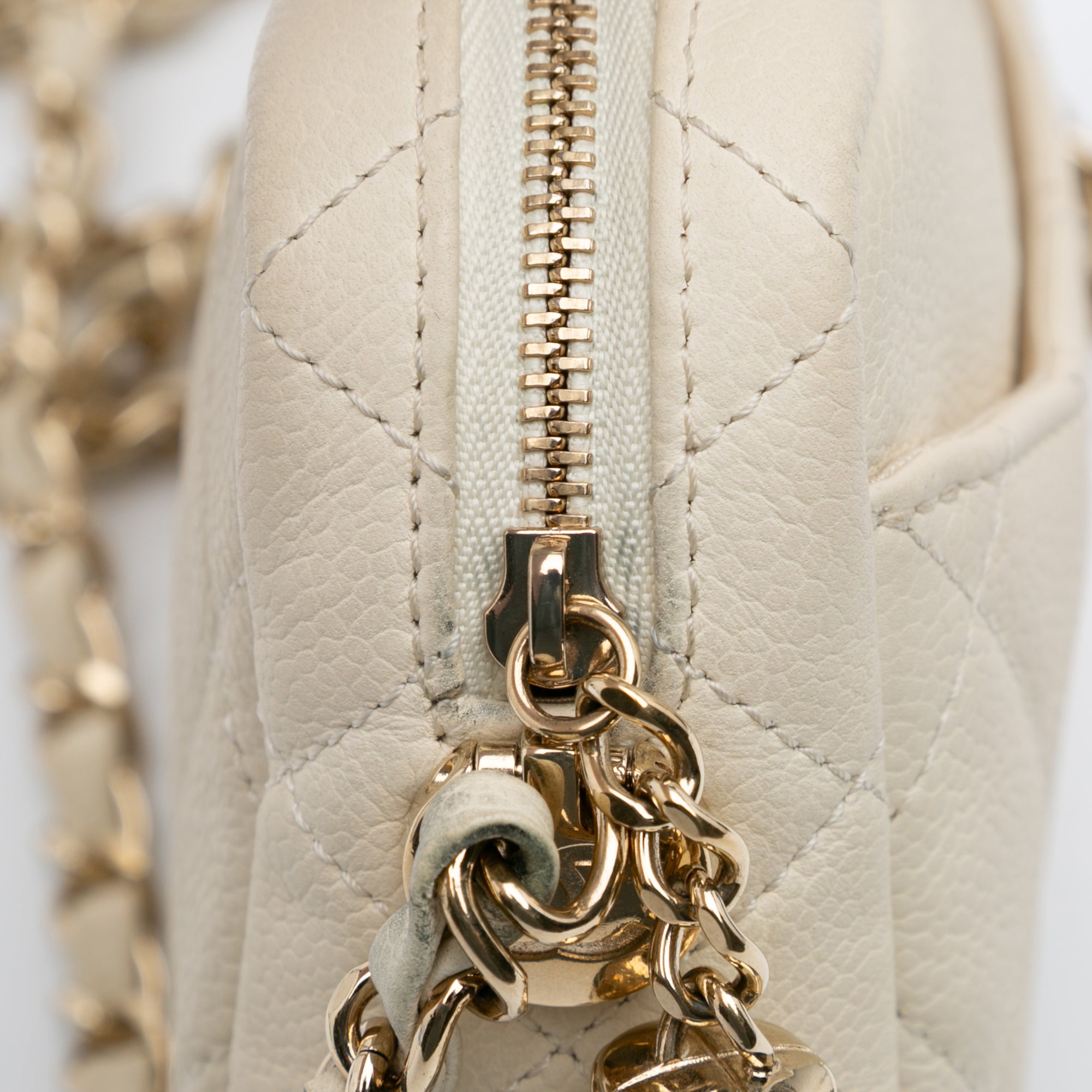 Chanel Small CC Flat Quilted Caviar Camera Bag - image 7