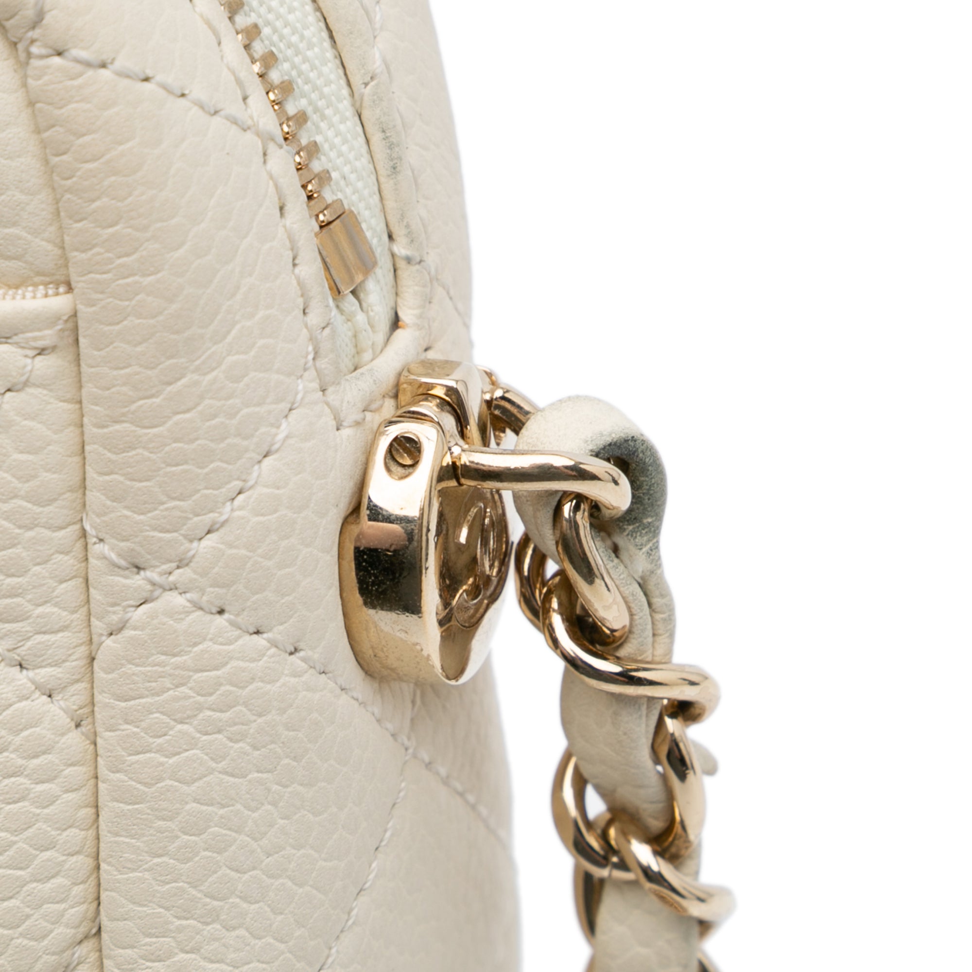 Chanel Small CC Flat Quilted Caviar Camera Bag - image 8